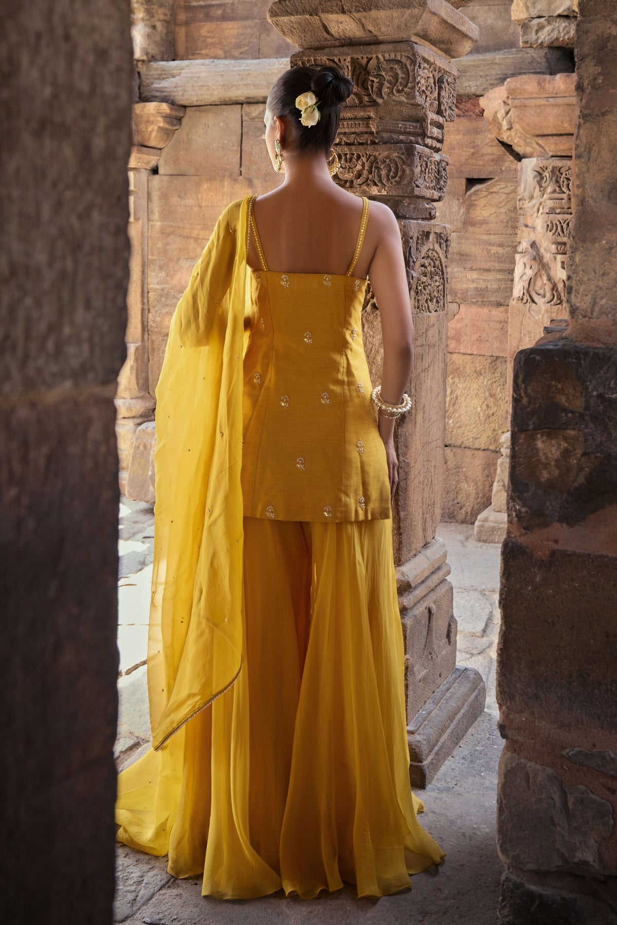 Aliyah Yellow Sharara Set