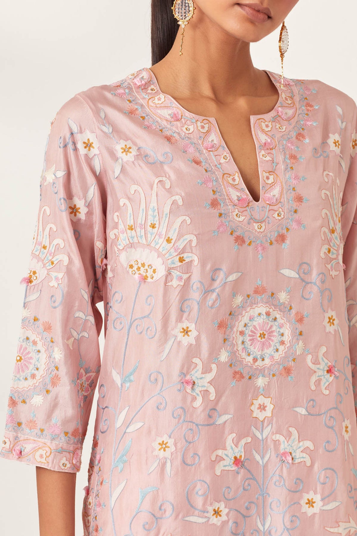 Pink Straight Kurta Set