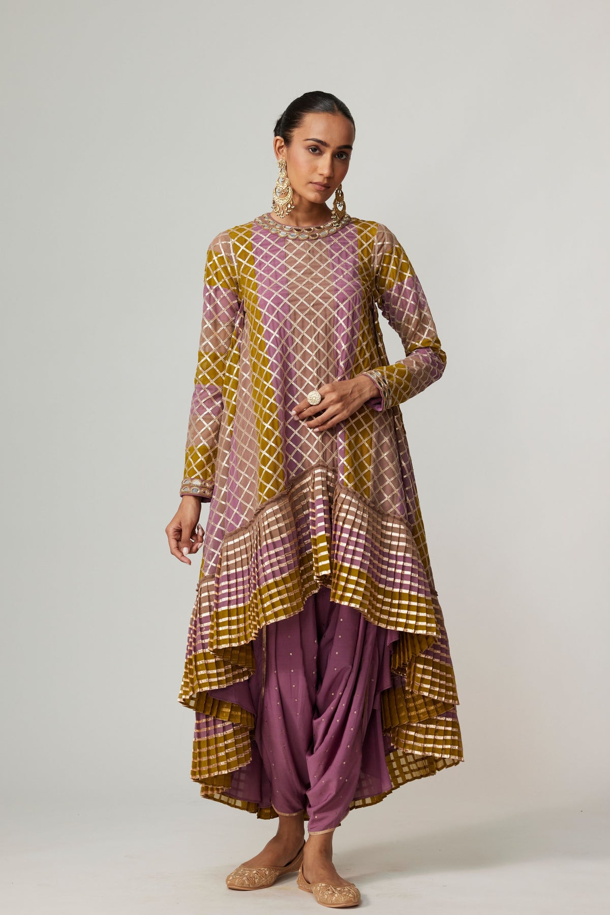 Green Multicolor Dhoti Kurta Set