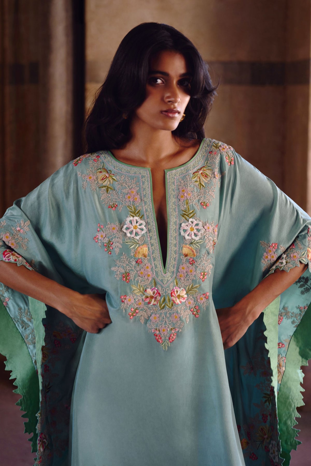 Sea Blue Kaftan Set