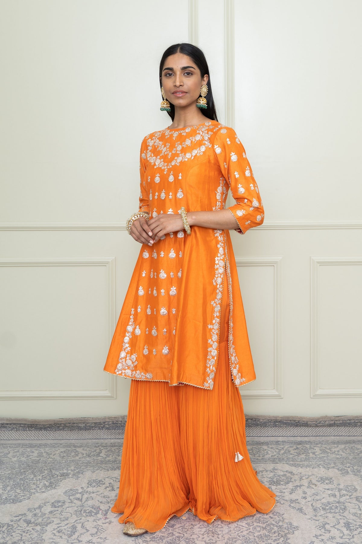 Pumpkin orange gharara set