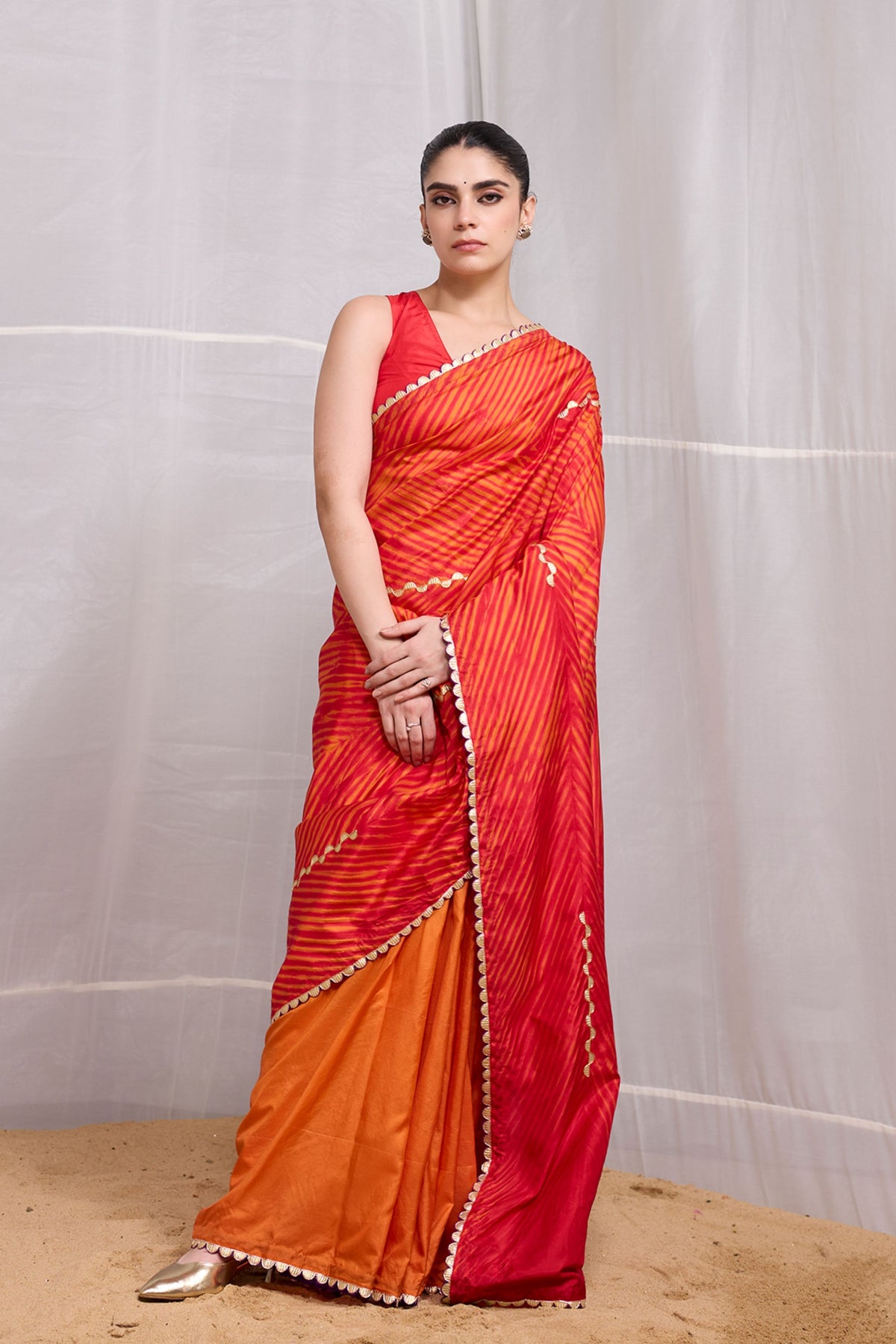 Orange Dor Saree