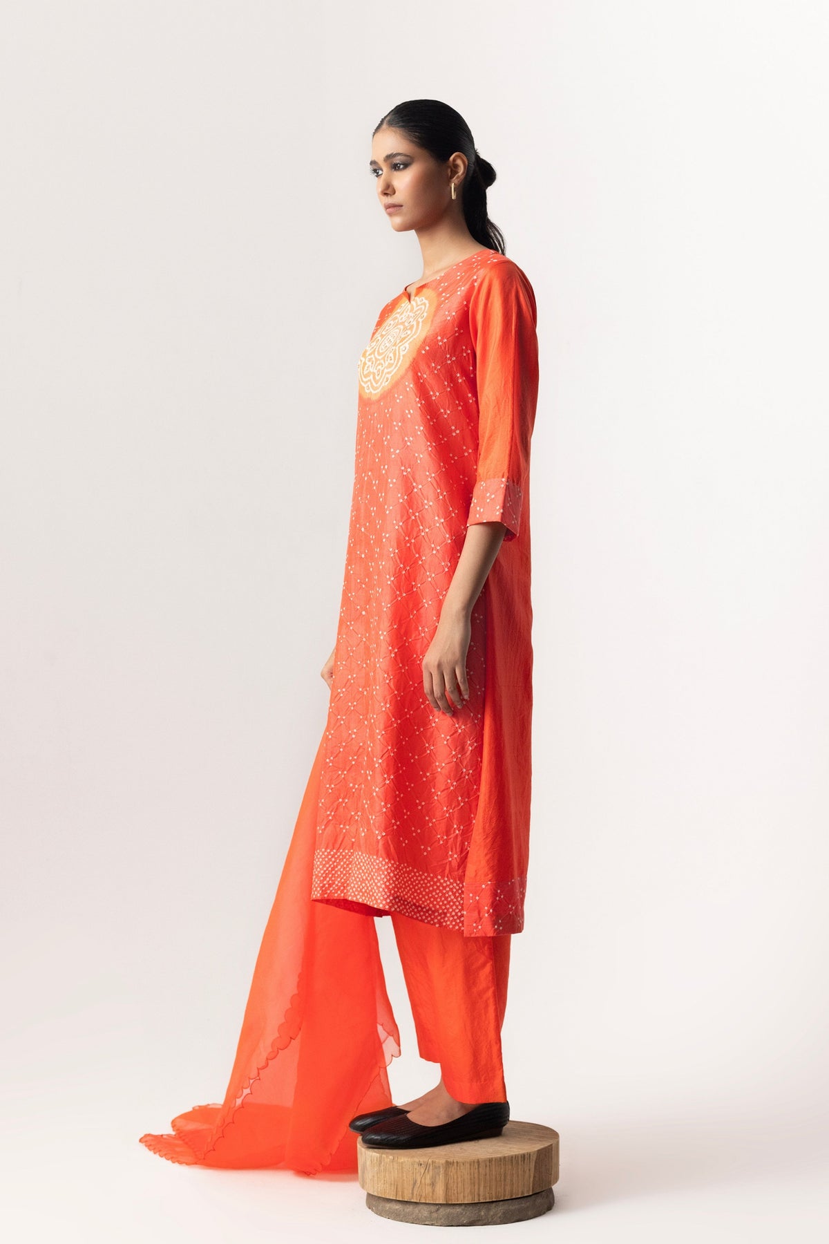 Orange Circle Kurta Set