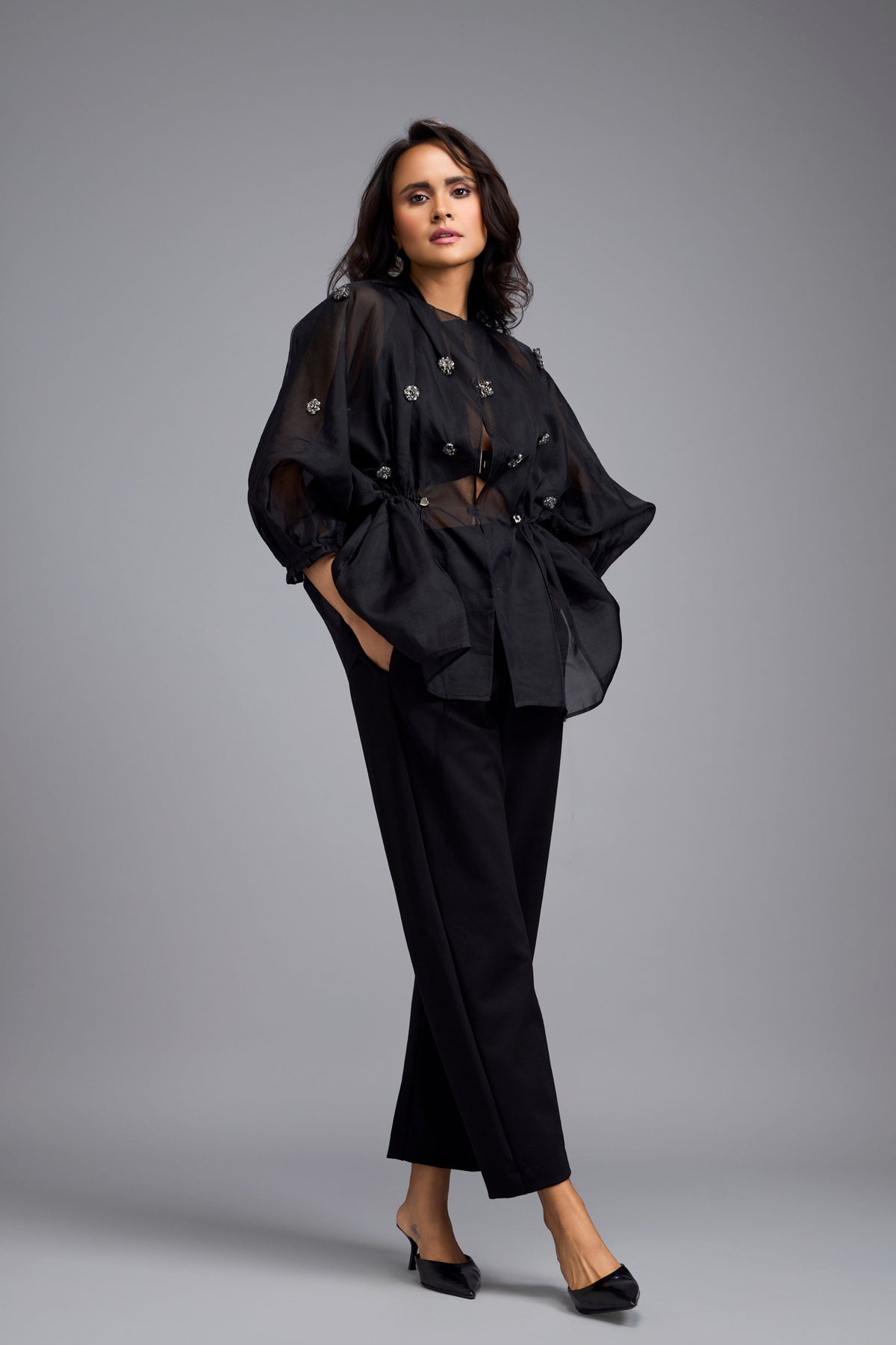 Black Embellished Co-ord Set