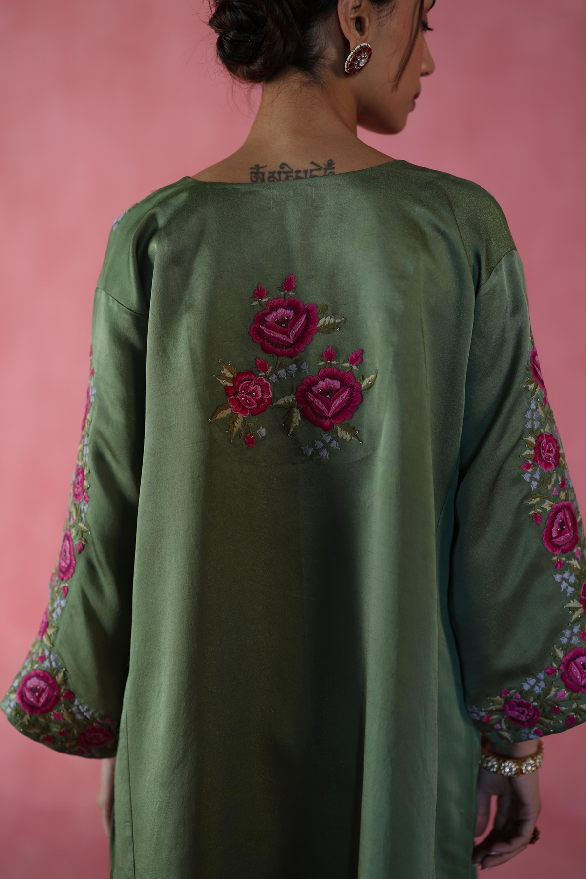 Green Sheermal Kaftan
