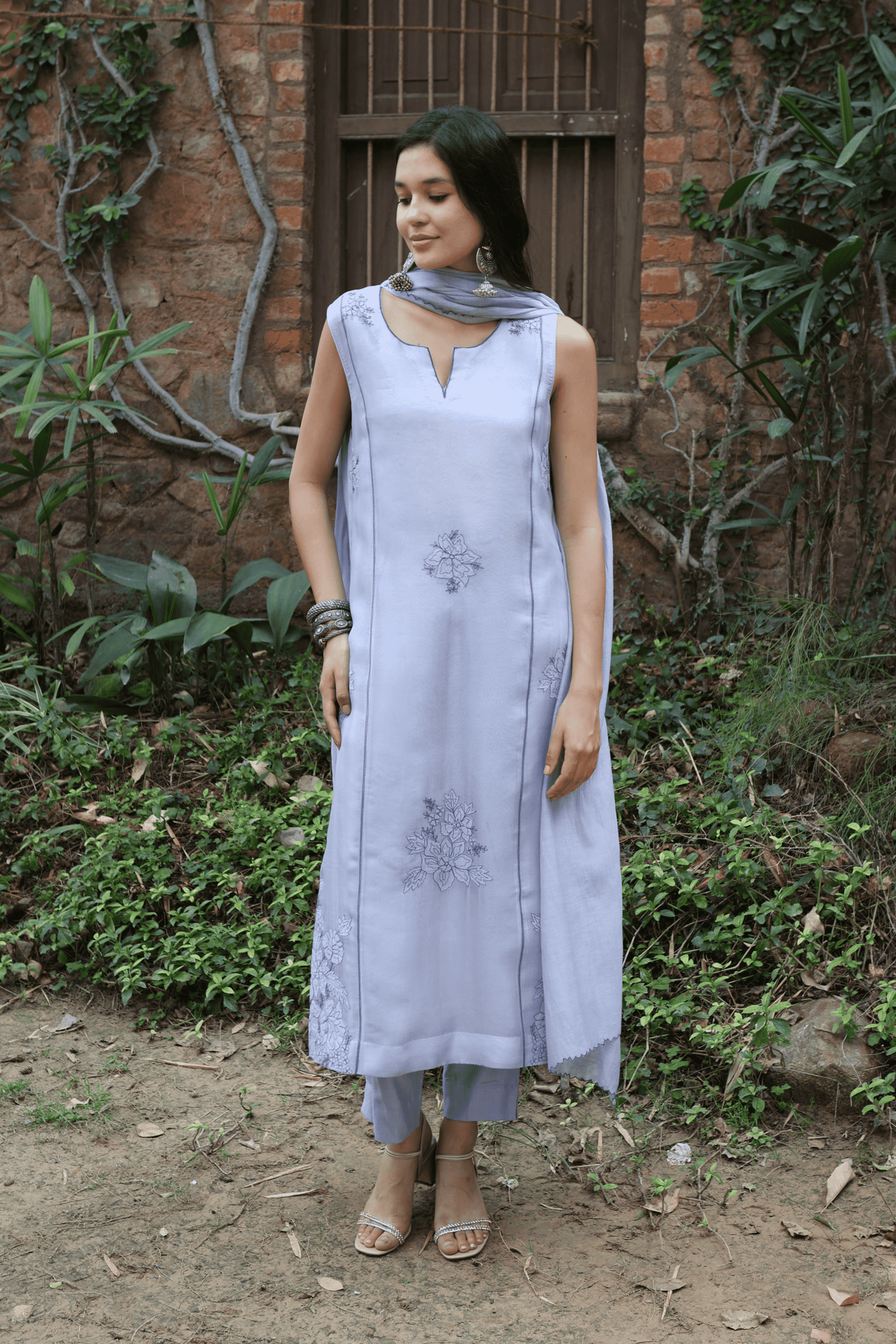Forever Blue Sleeveless Kurta Set