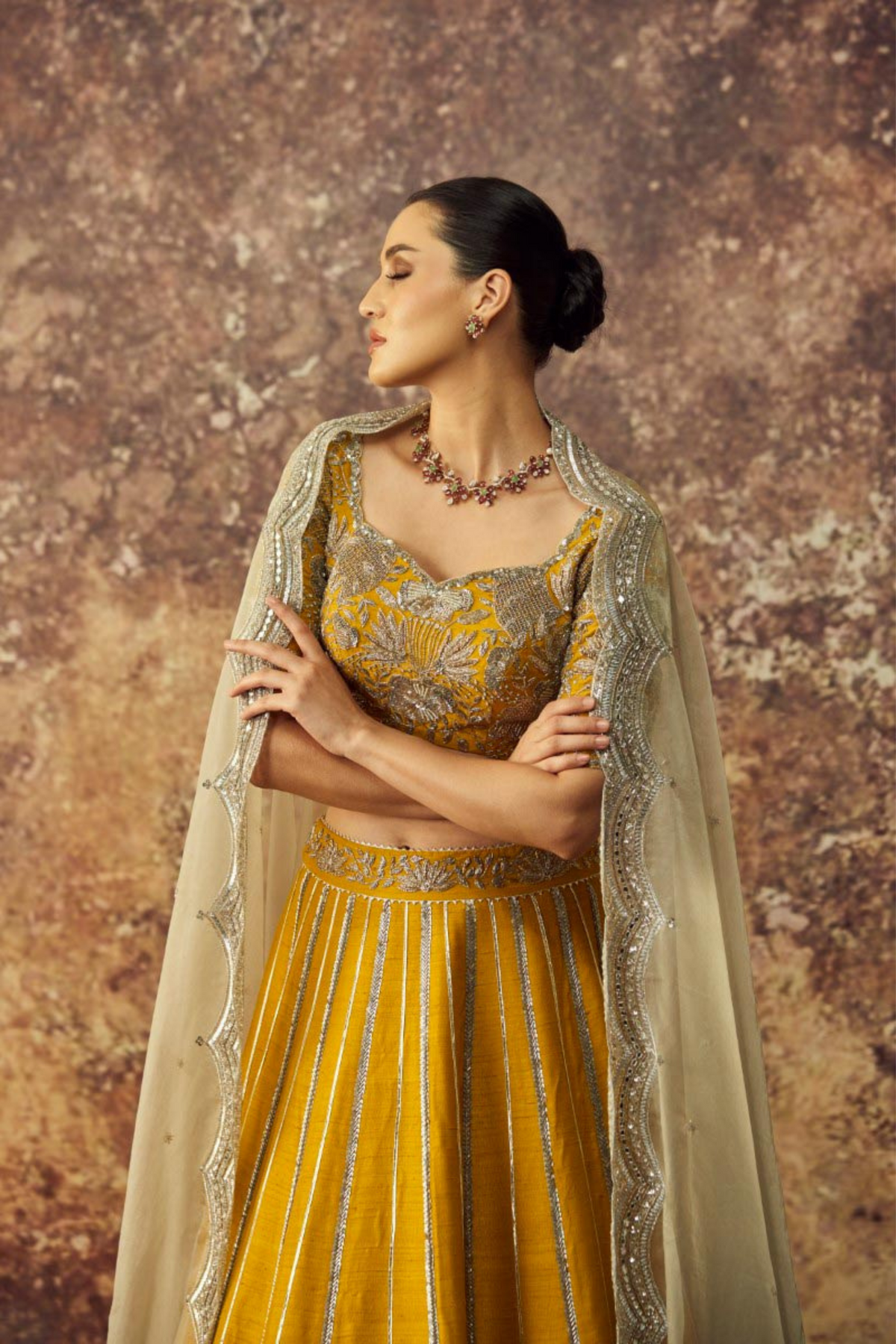 Yellow Rawsilk Lehenga Set