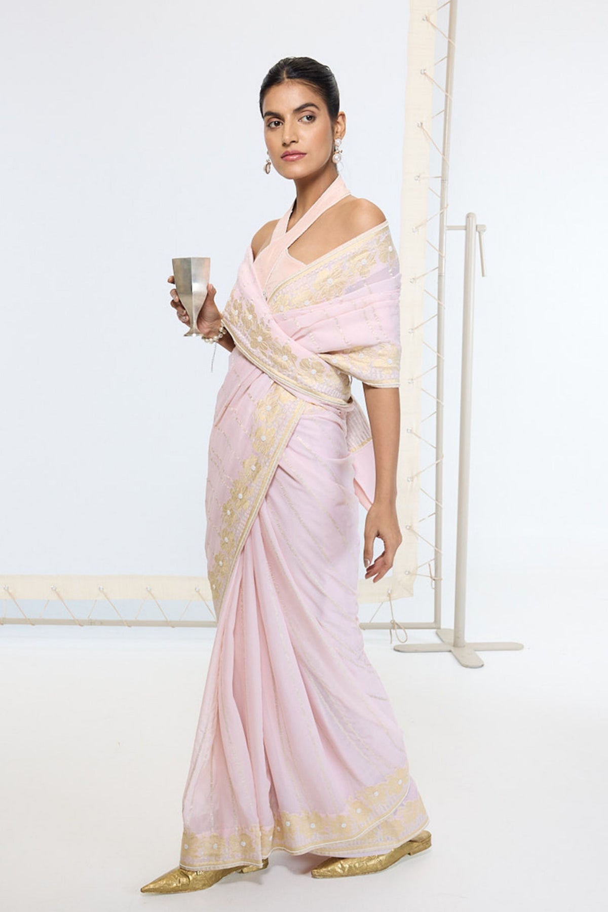 Handwoven Dusty Peach Saree
