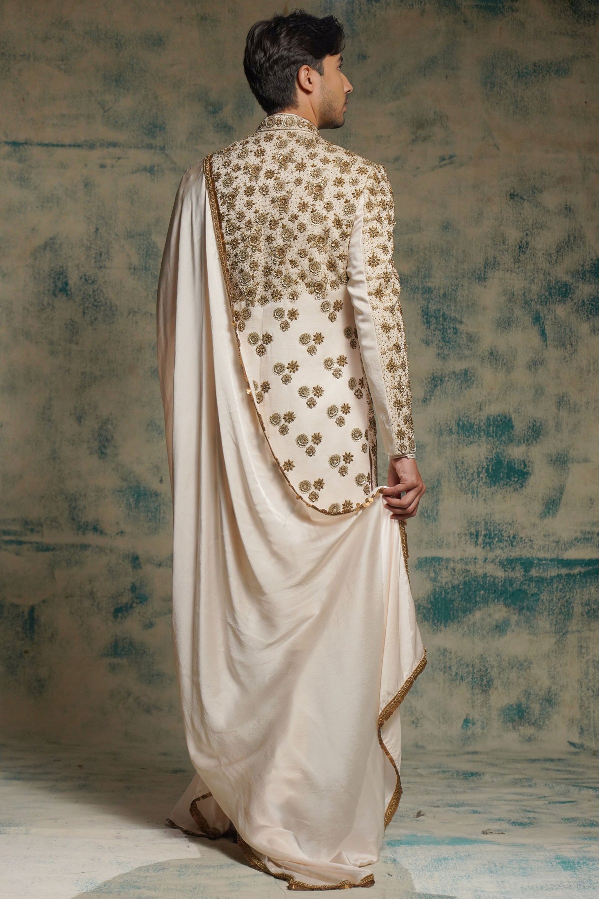 Apricot Ivory Sherwani Set
