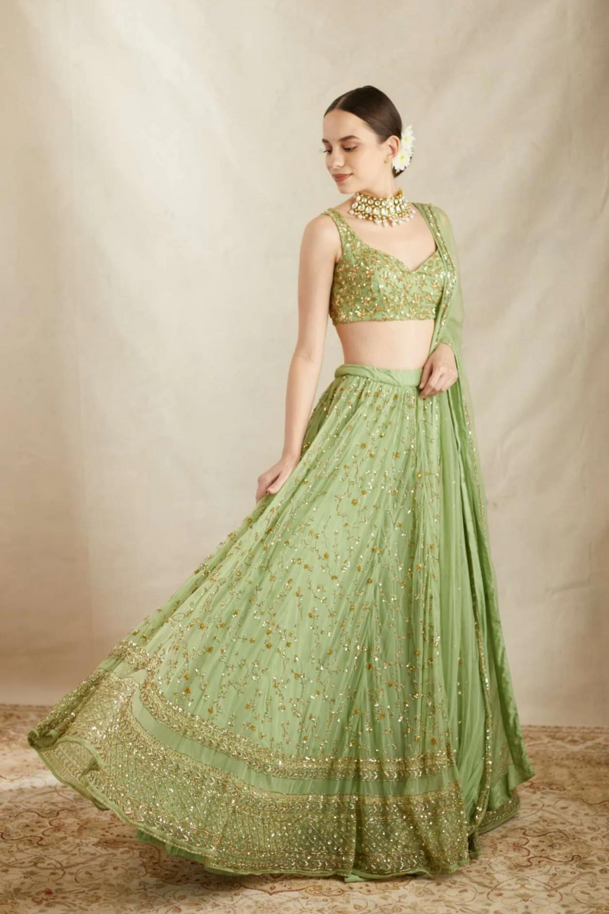 Mint Green Heavy Lehenga Set