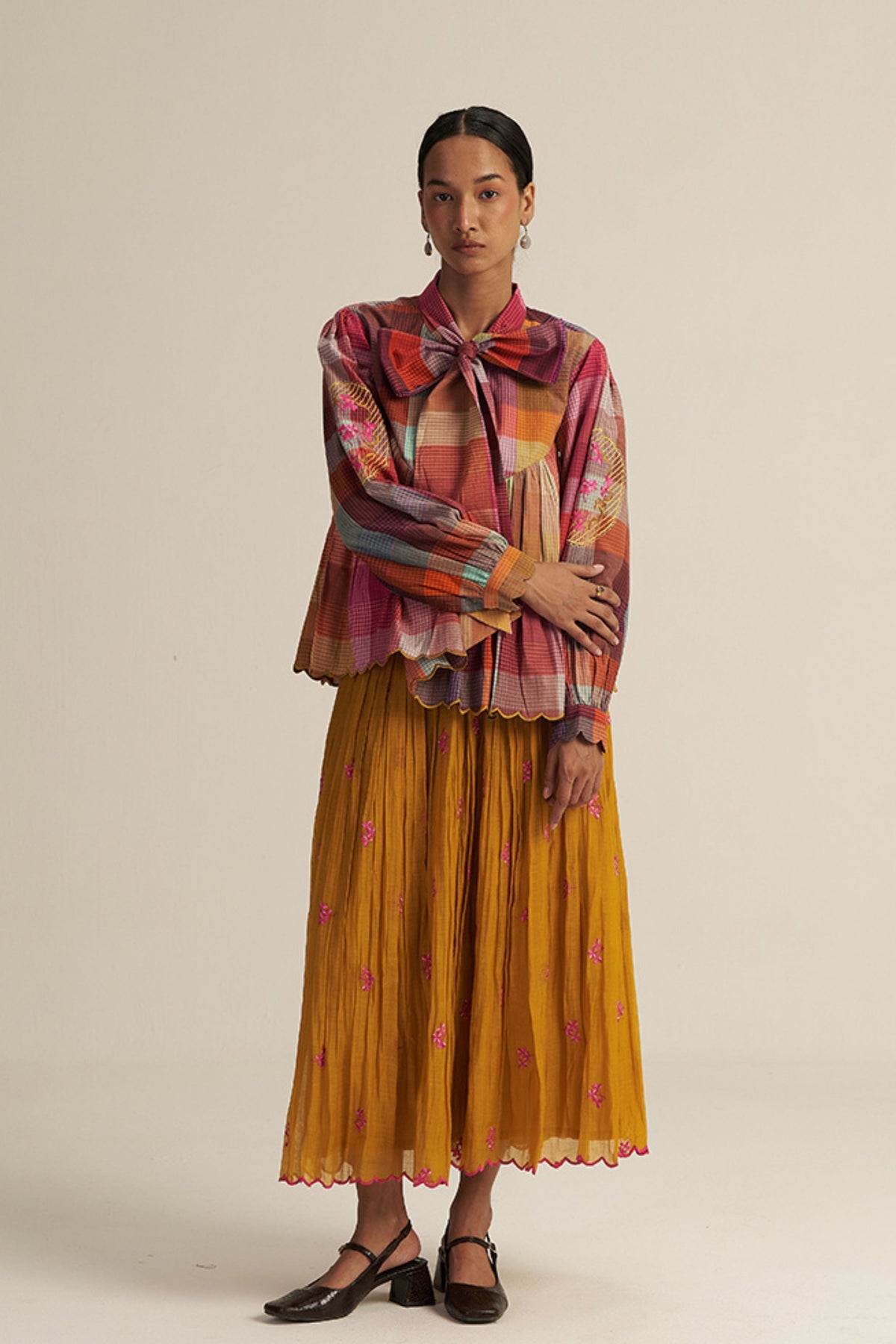 Mustard Kopou Skirt Set