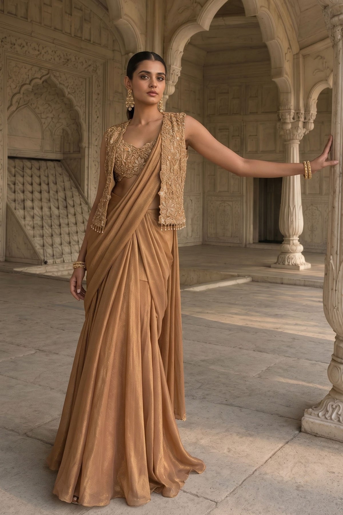 Kachanabari Draped Saree Set