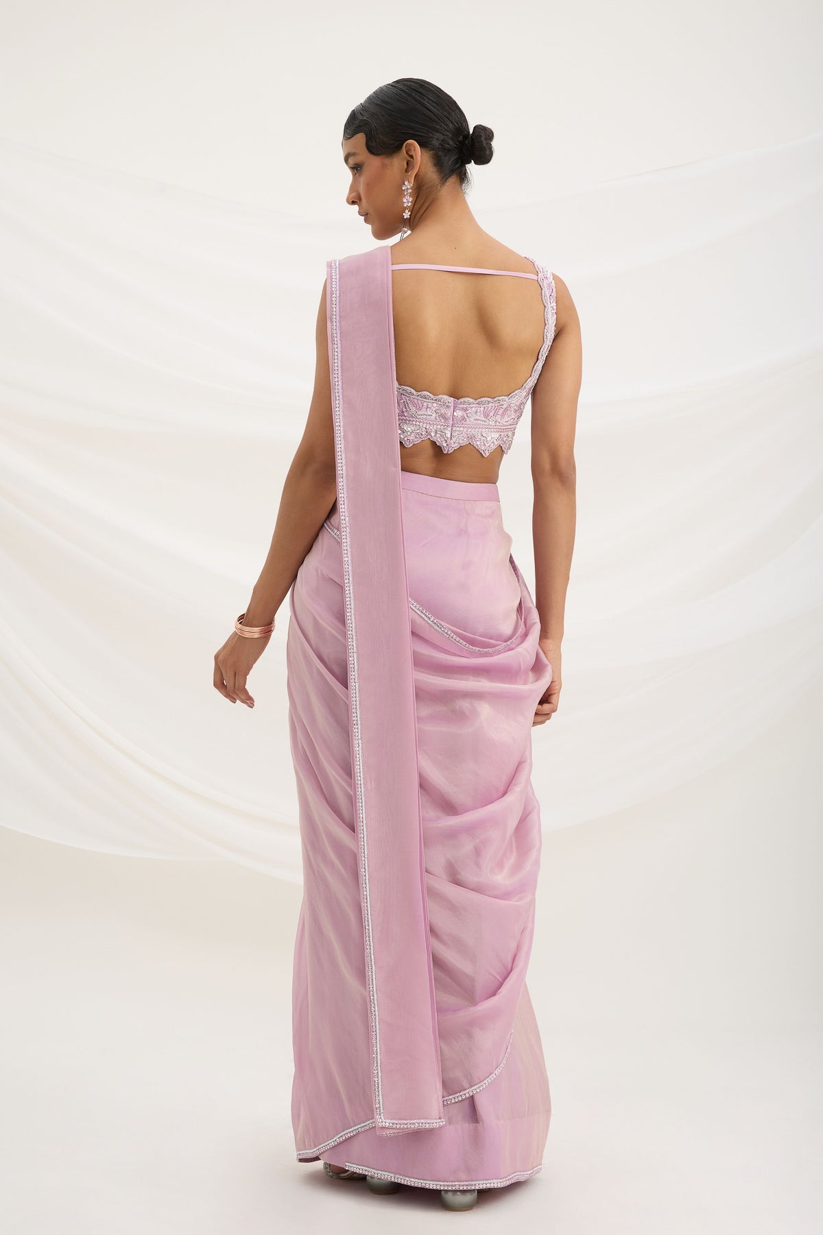 Lilac Drape Saree Set