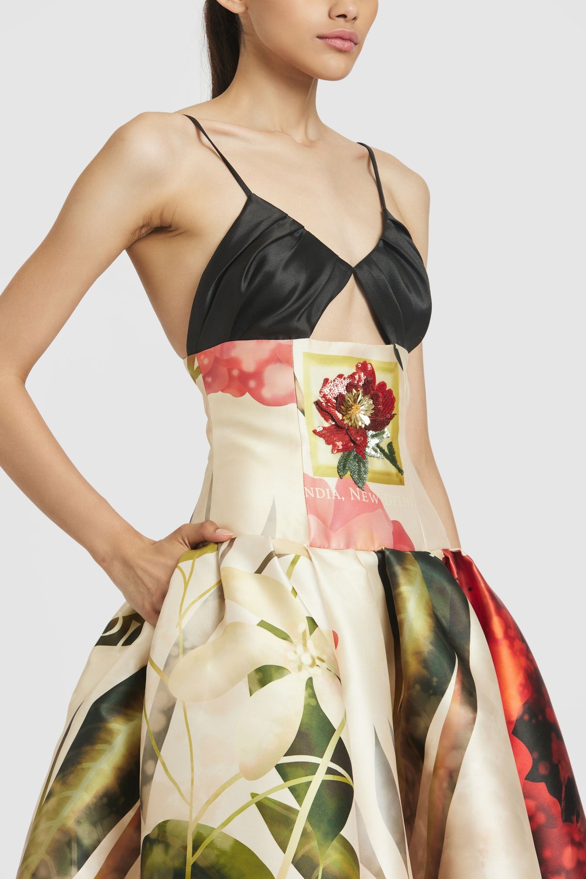 Ivory Drop Waisted Midi Dress