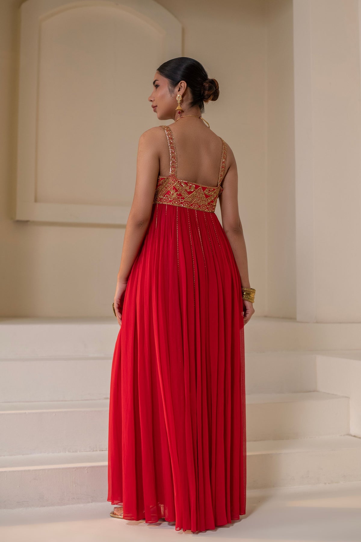 Crimson Red  Embellished  Anarkali