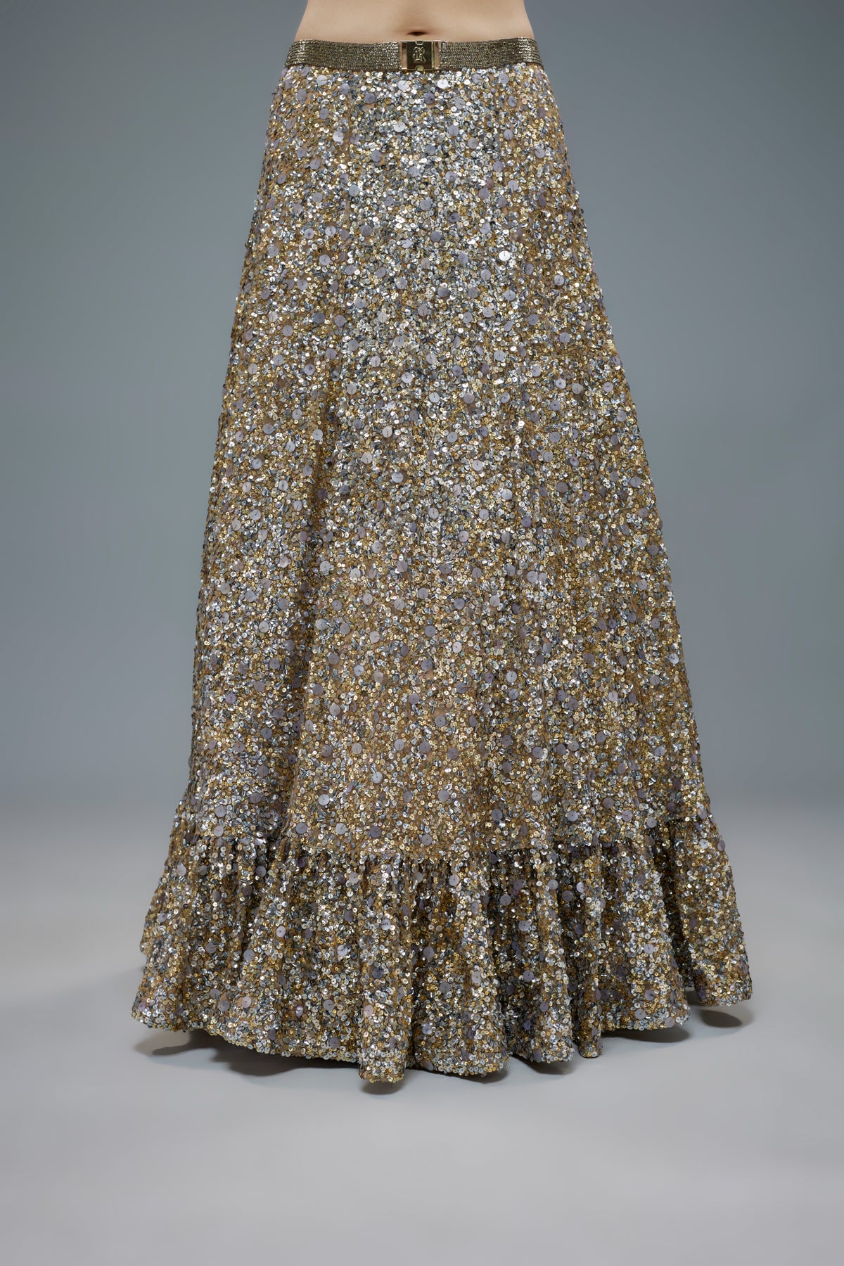 Beige Embroidered Lehenga Set