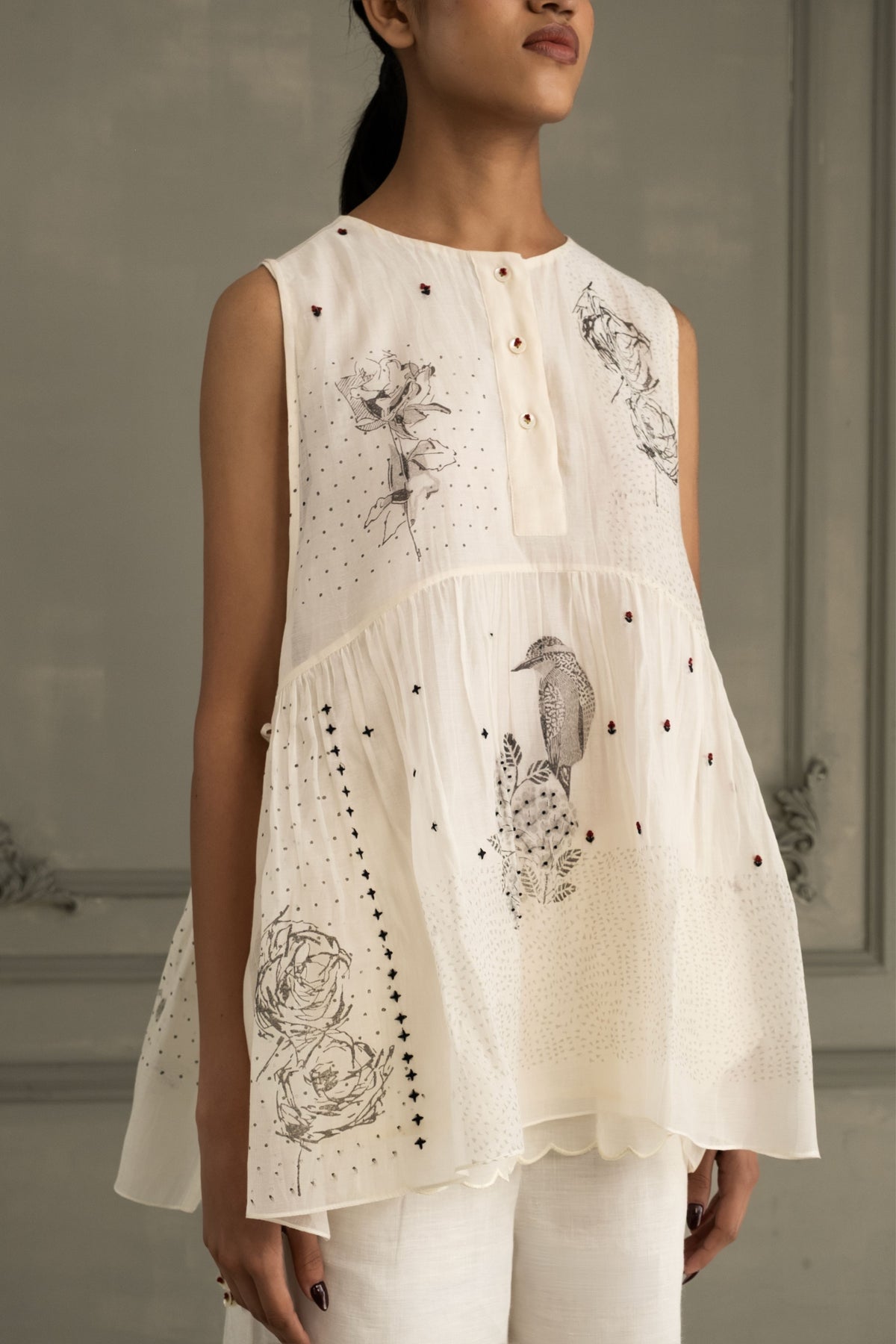 Ivory Classic Chanderi Co-ord Set