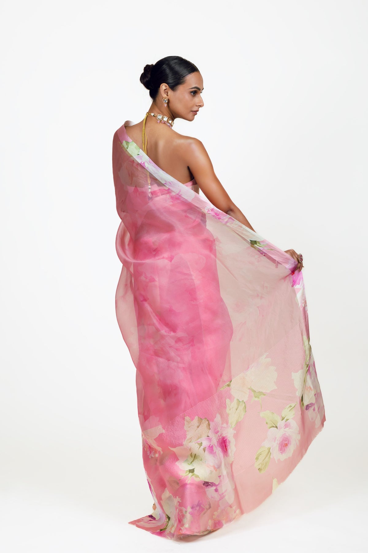 Alea Pink Organza Saree
