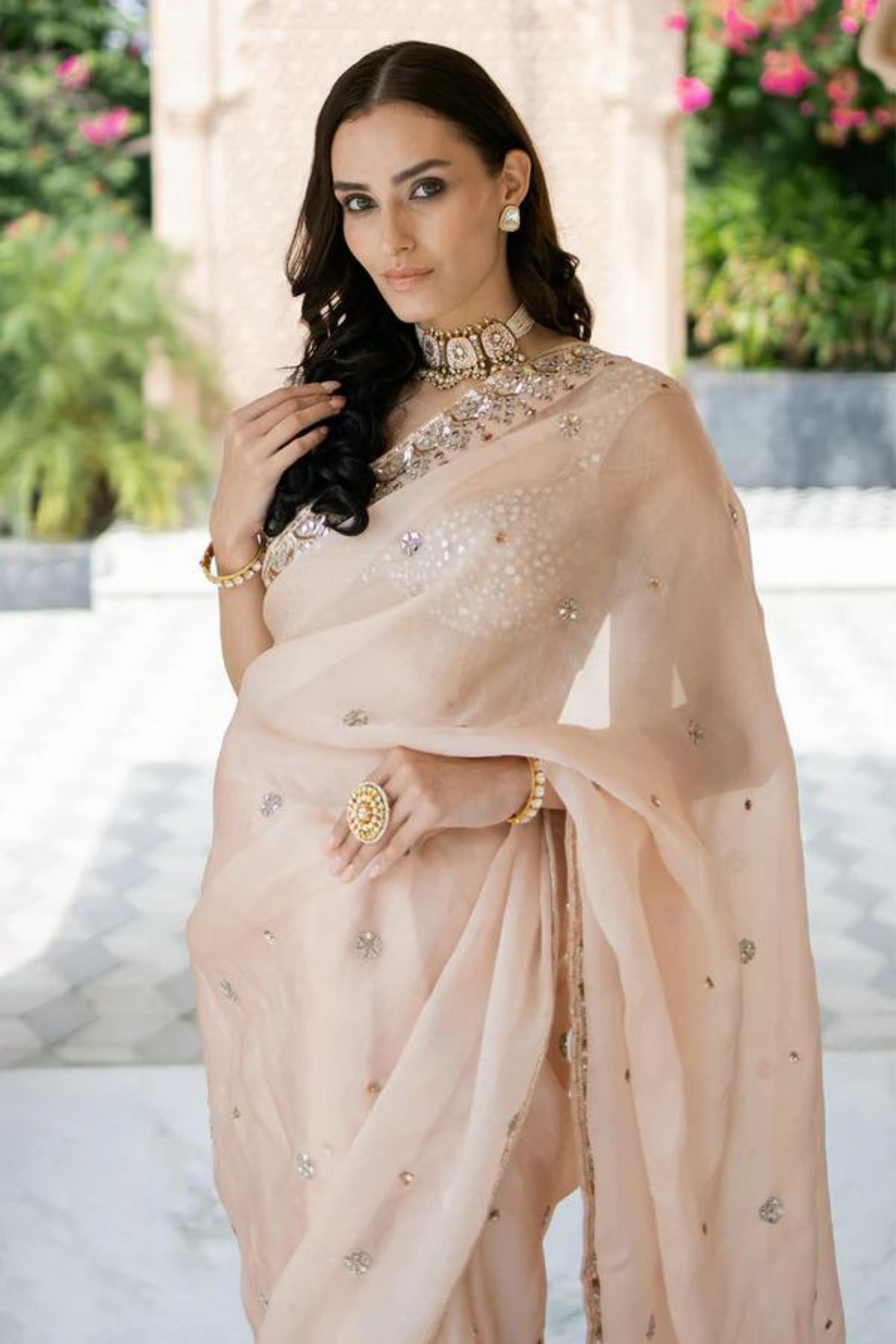 Blush Pink Saree Set