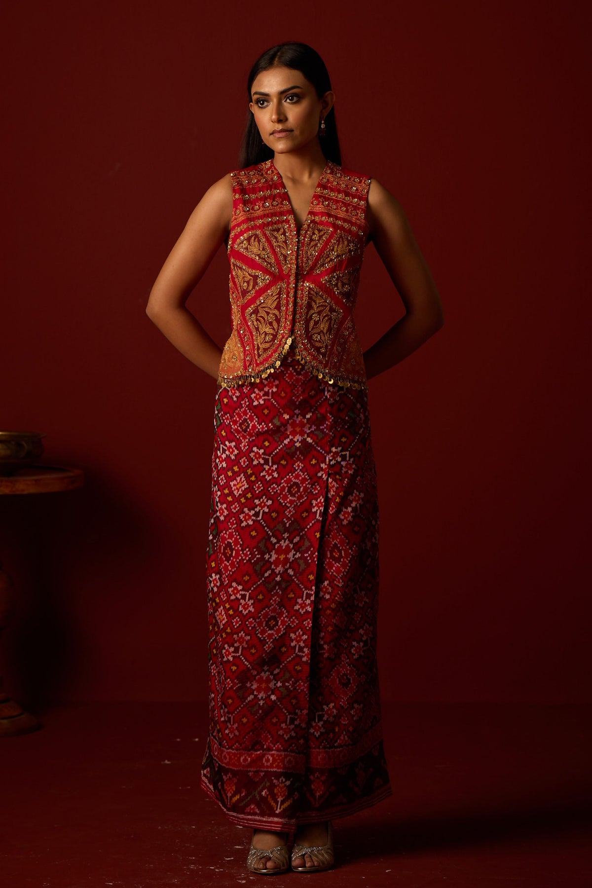 Golden Finished Bandhani Dupatta