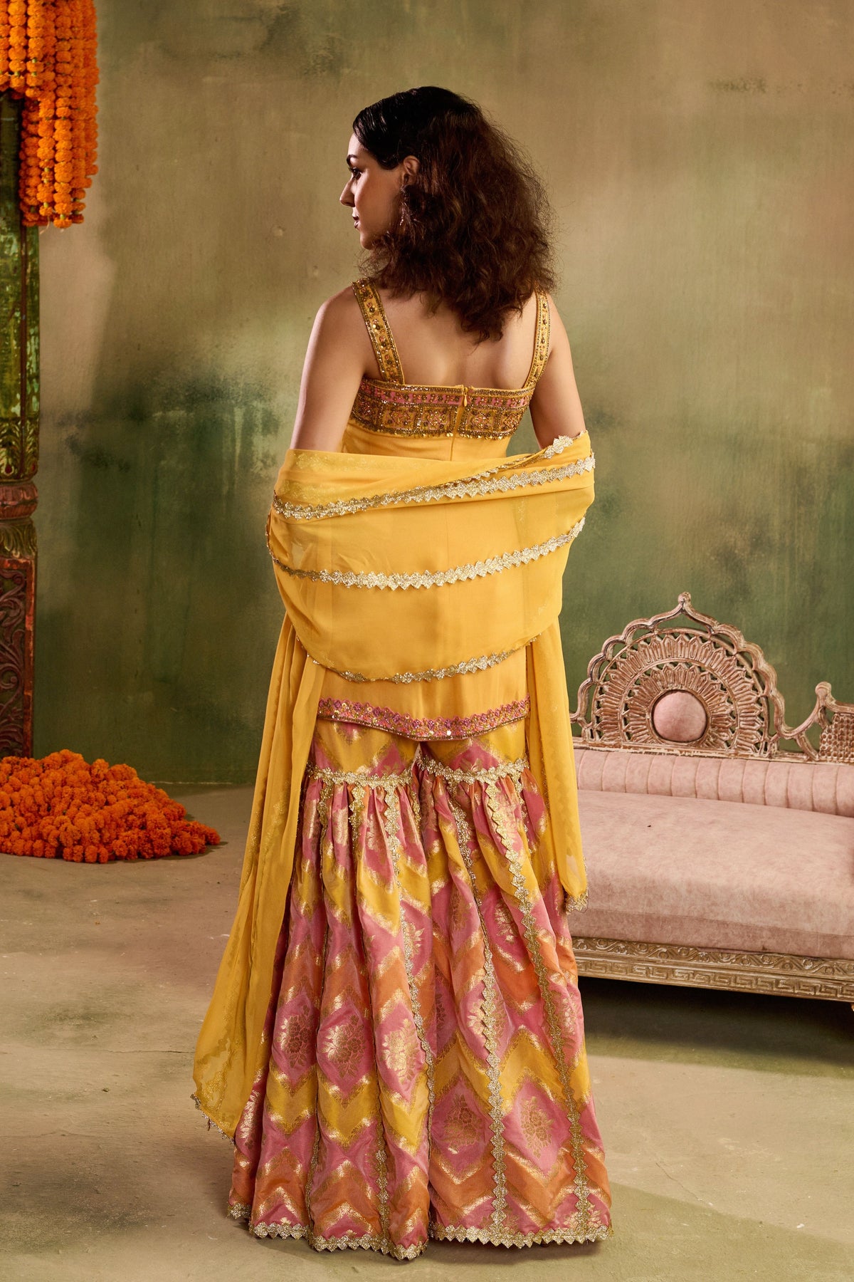 Sunlit Chevron Sharara Set