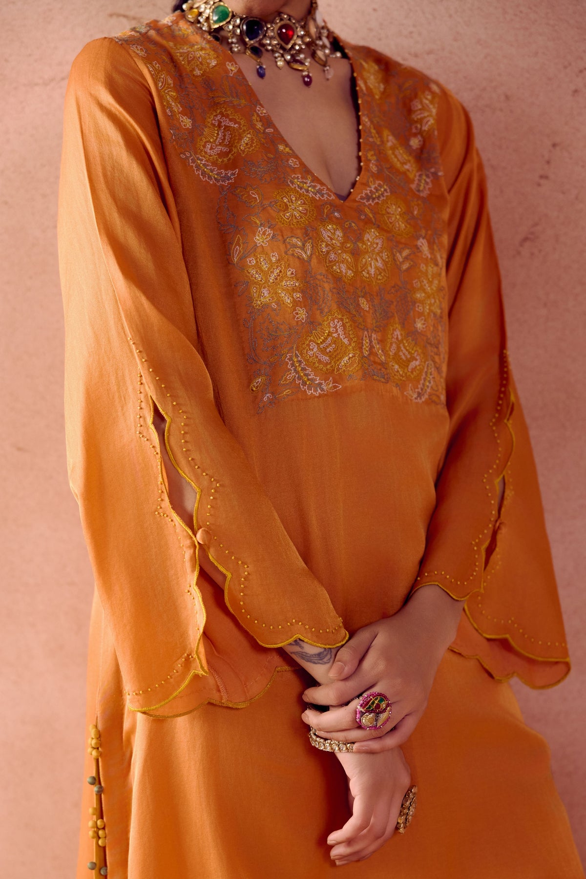 Rust Orange Kurta Set