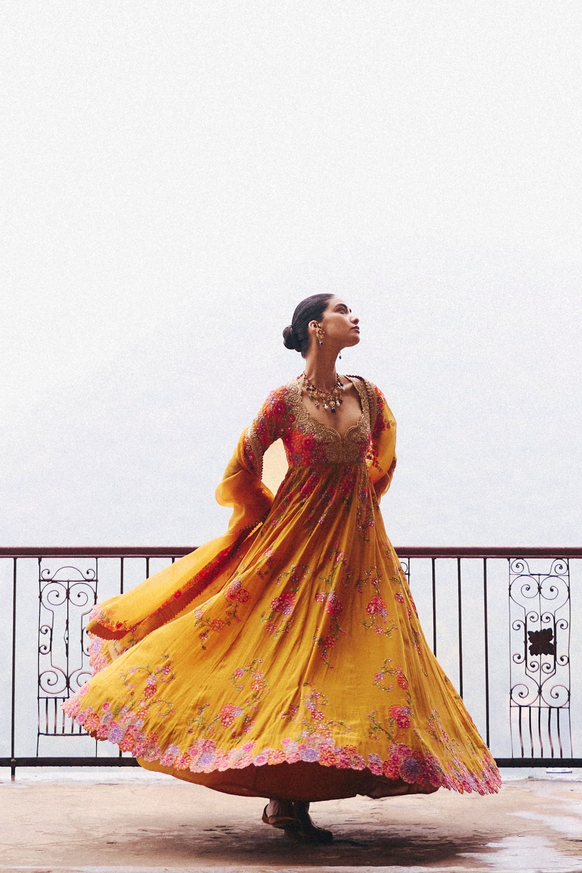 Valli Yellow Anarkali Set