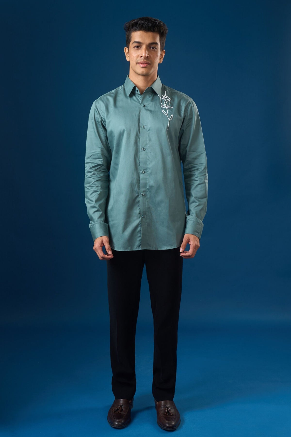 Rama Green Rose Shirt