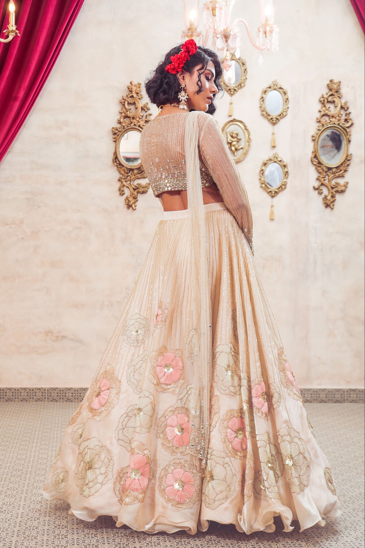 Ivory Embroidered Lehenga Set