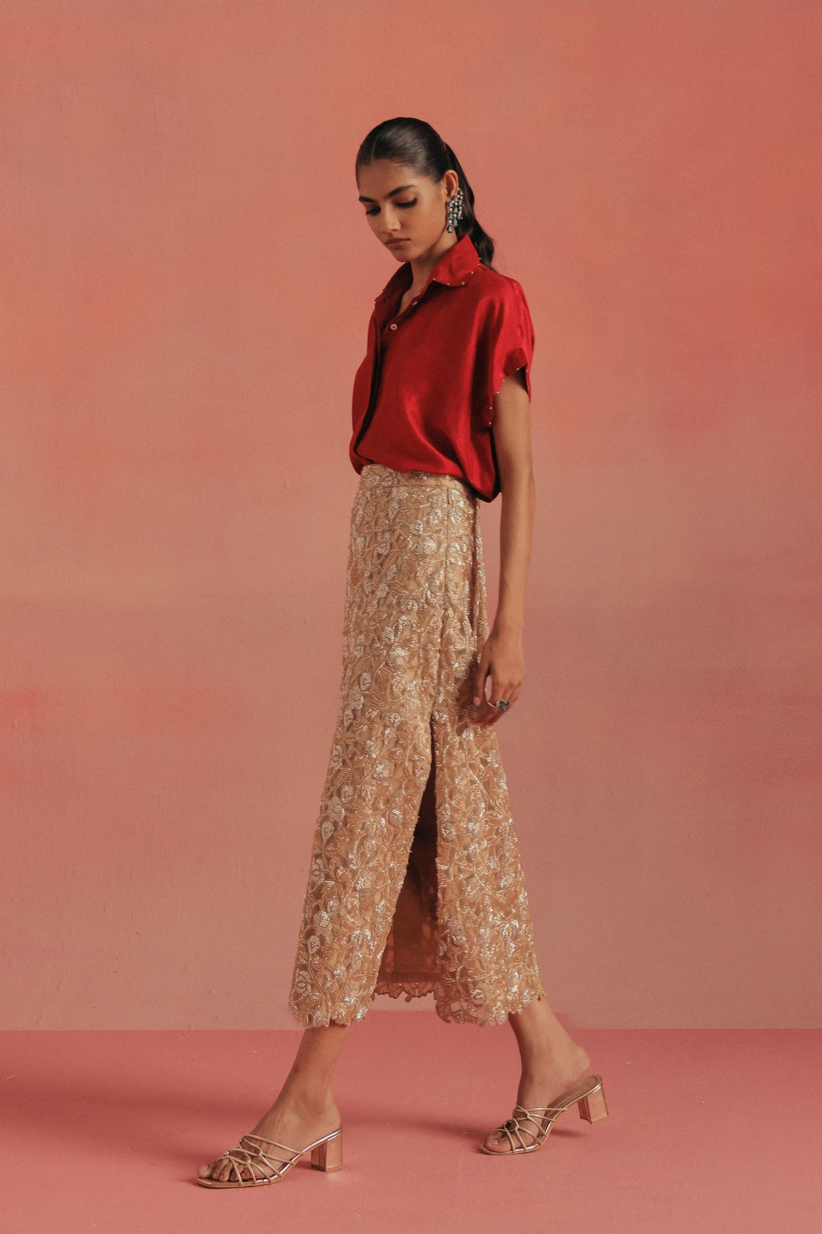 Natural Gold Skirt Set