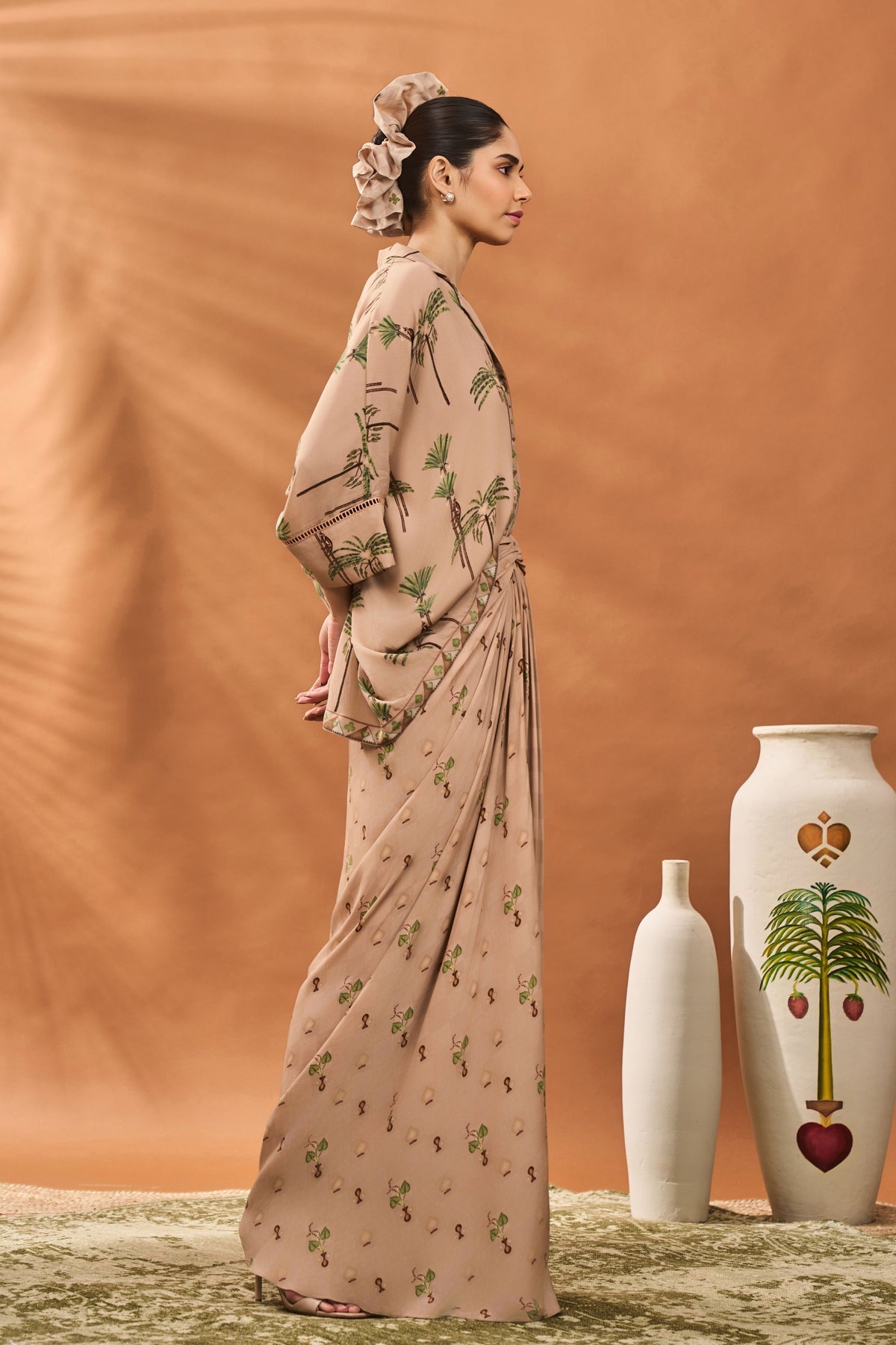 Beige Blooming Board Co-ord Set