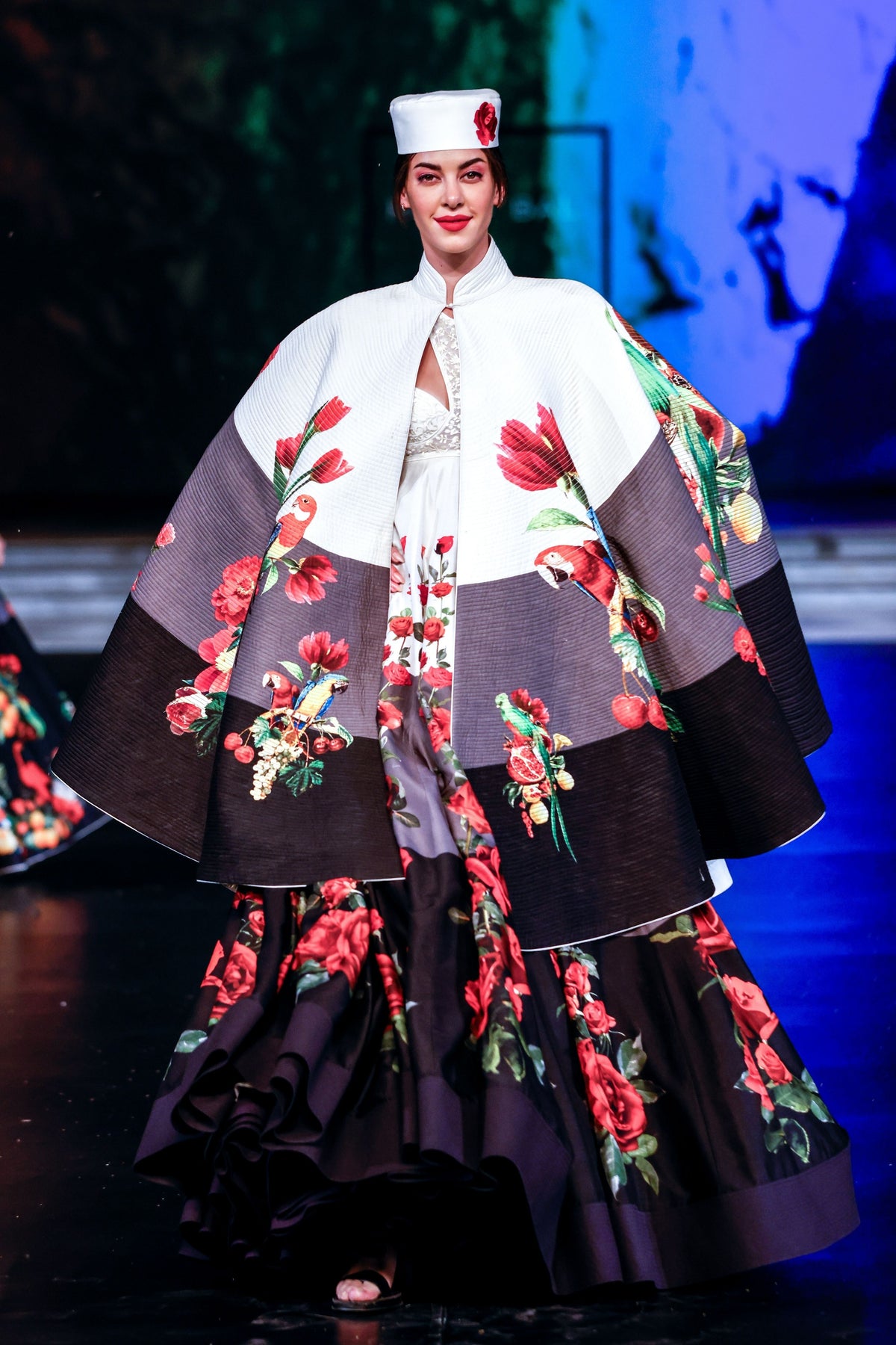 Printed Quilted Cape With Anarkali Set