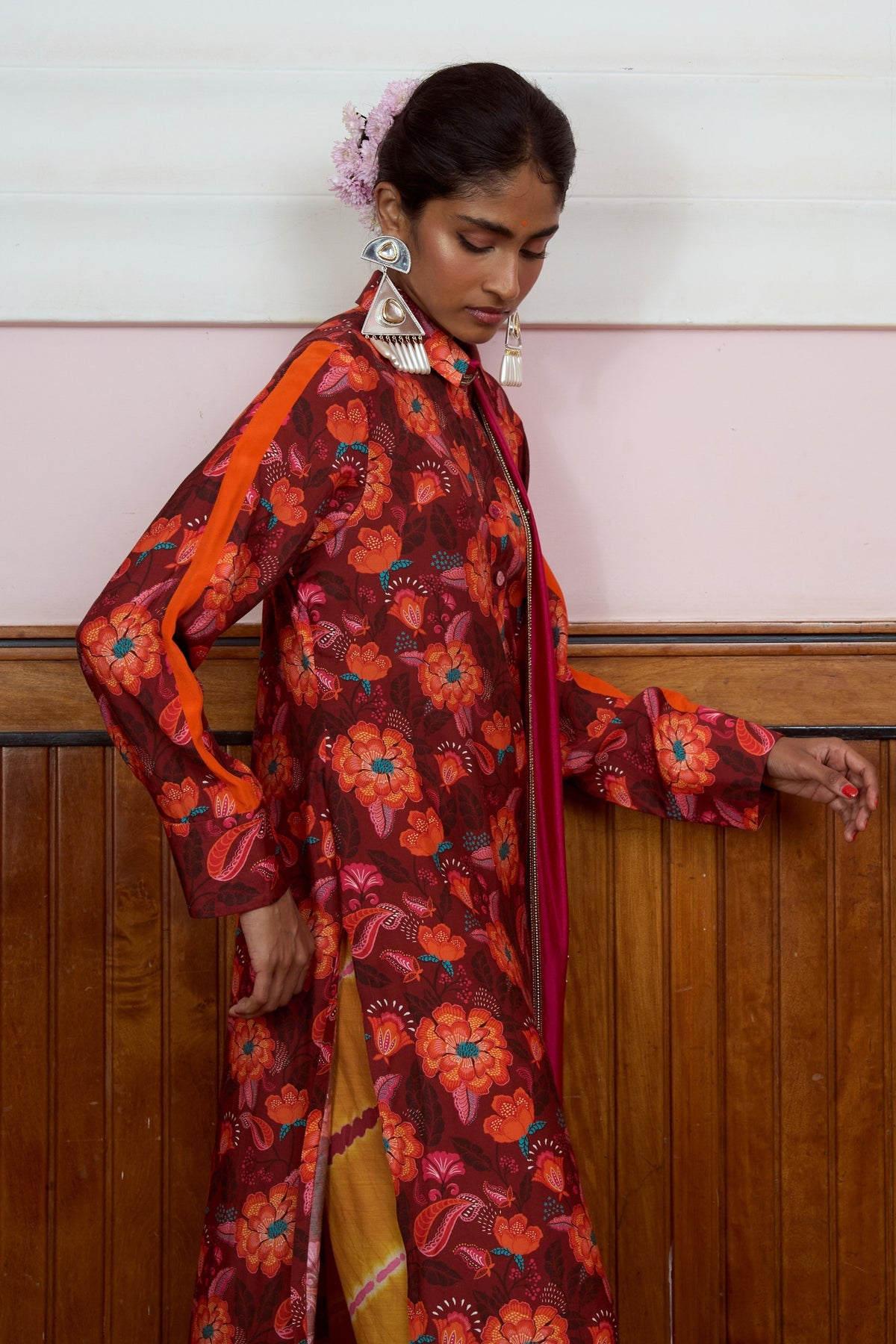 Mehfill Red Floral Kurta Set