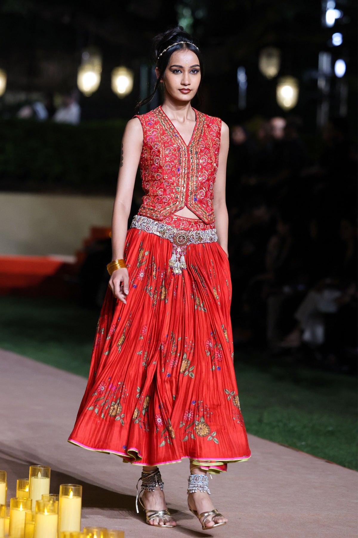 Amer Surkh Laal Lehenga Set