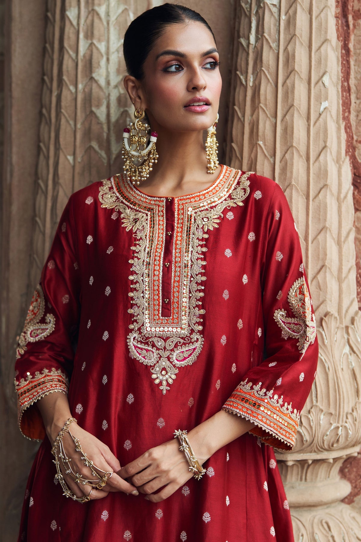 Inaayat Red Chauga With Salwar