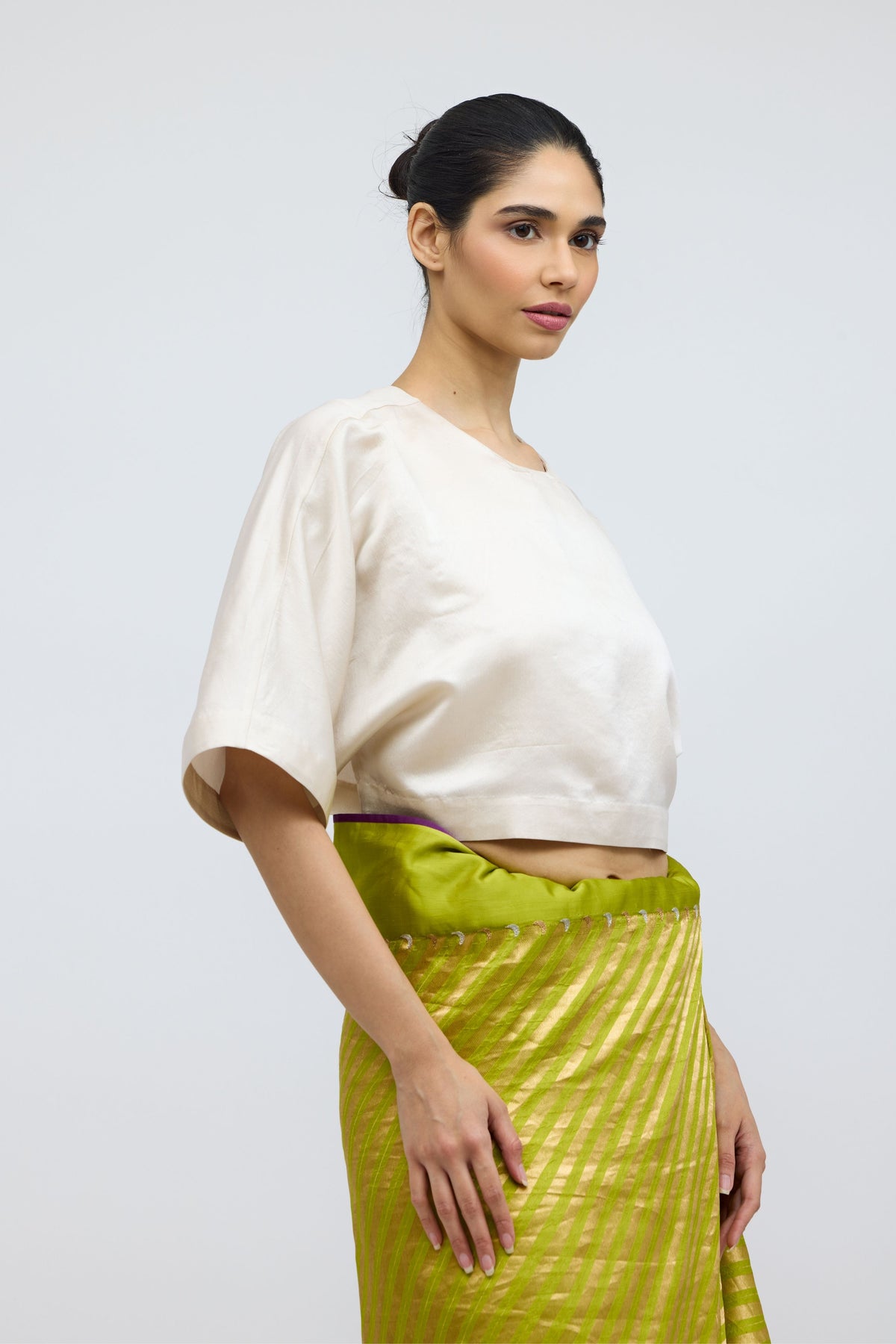 Woman Holding a Fruit Blouse