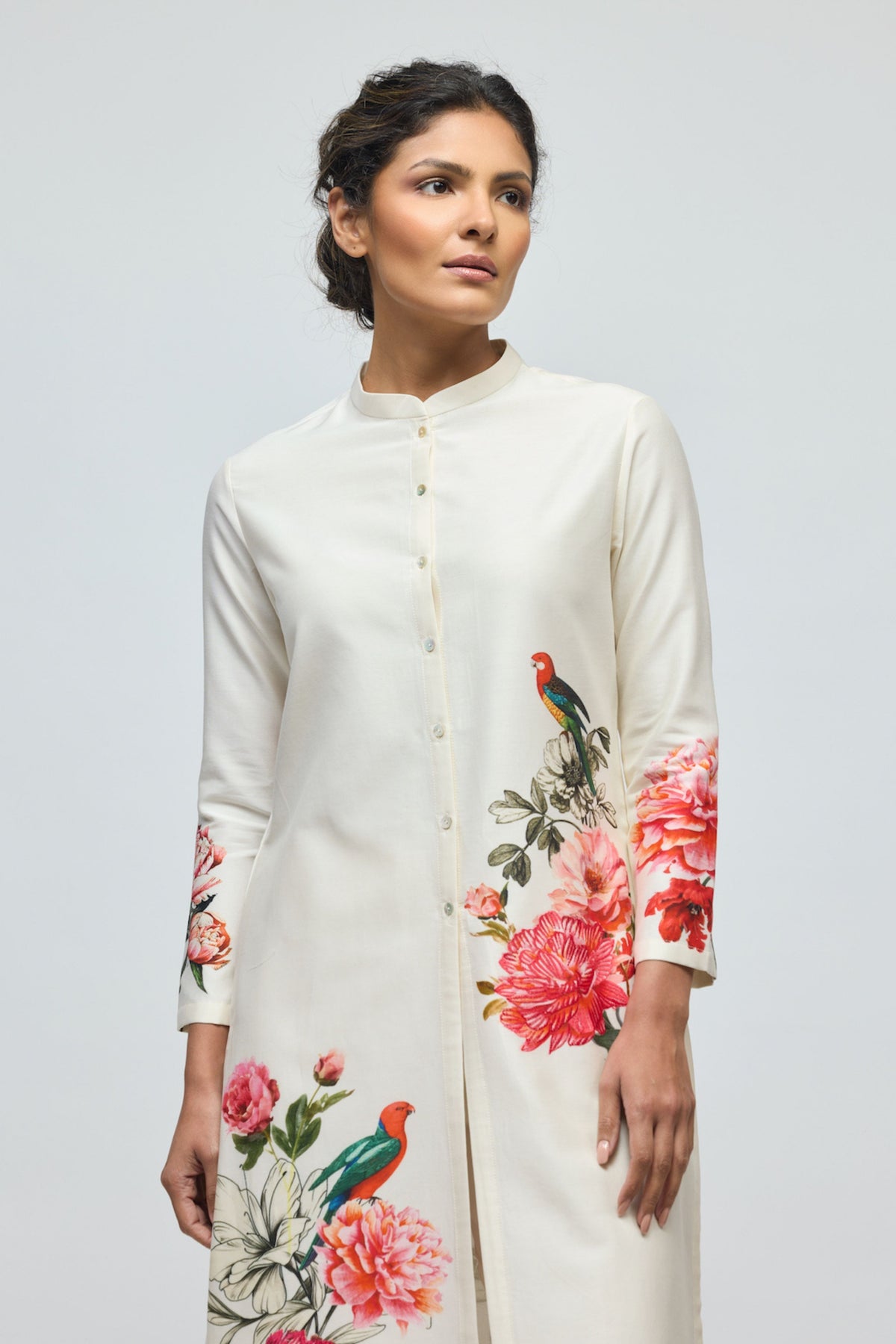 Chanderi Floral Printed Tunic Set