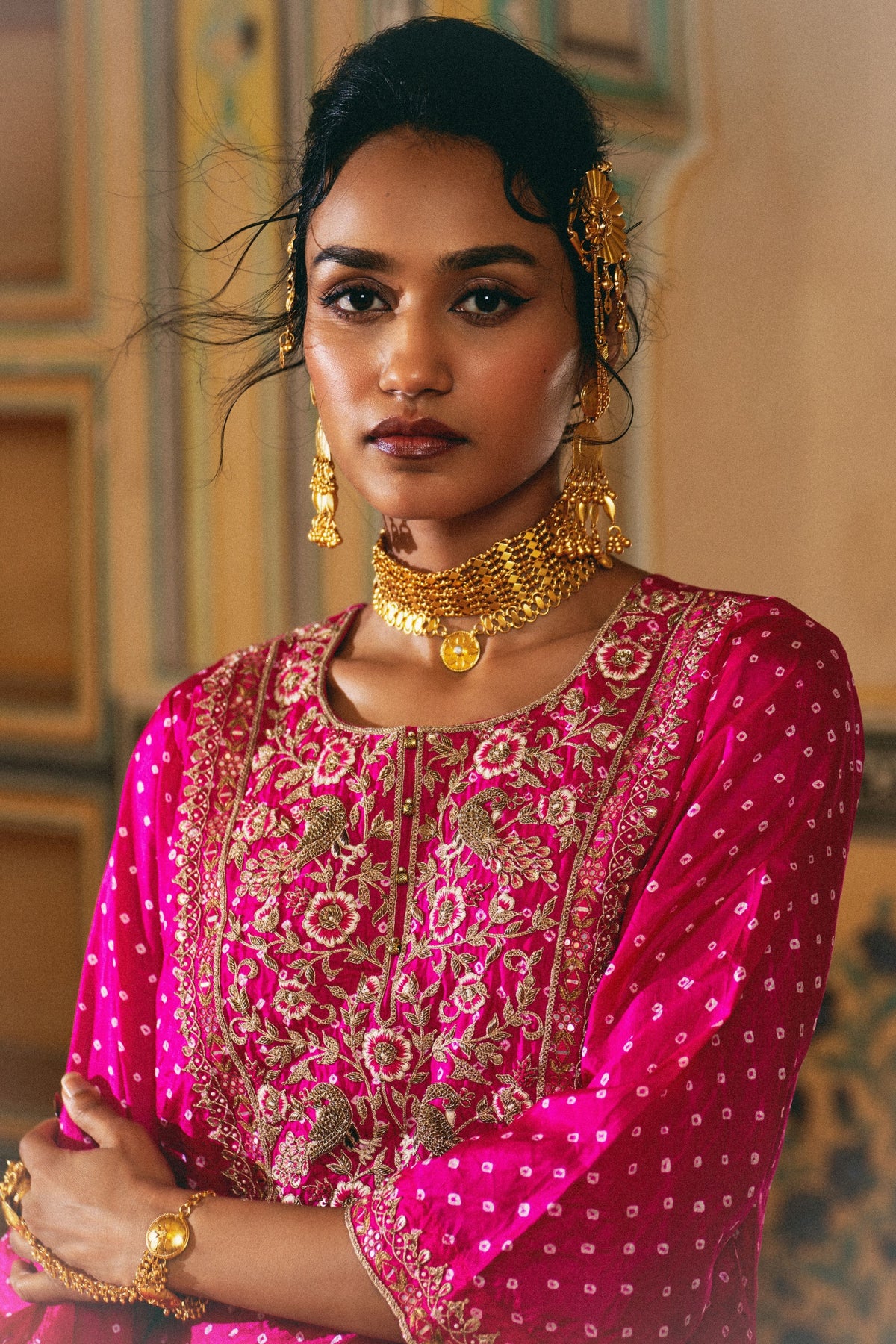 Peacock Bandhani Kurta Set