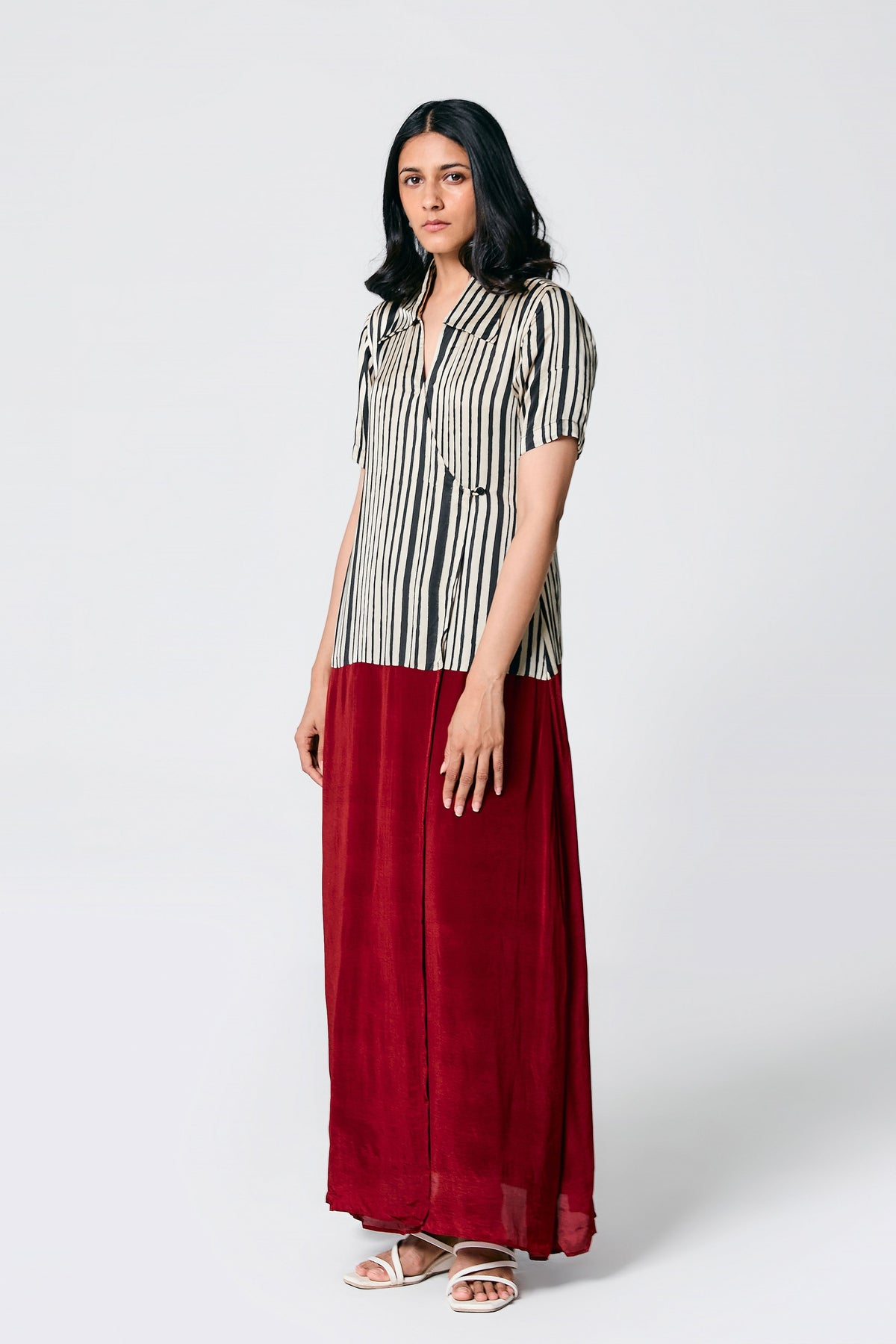 Multicolour Printed Stripes Dress