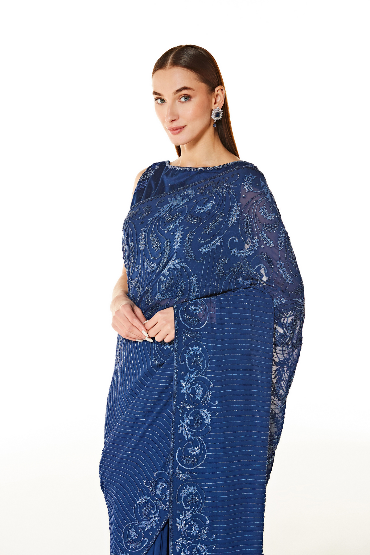 Zaynab Saree Set in Blue