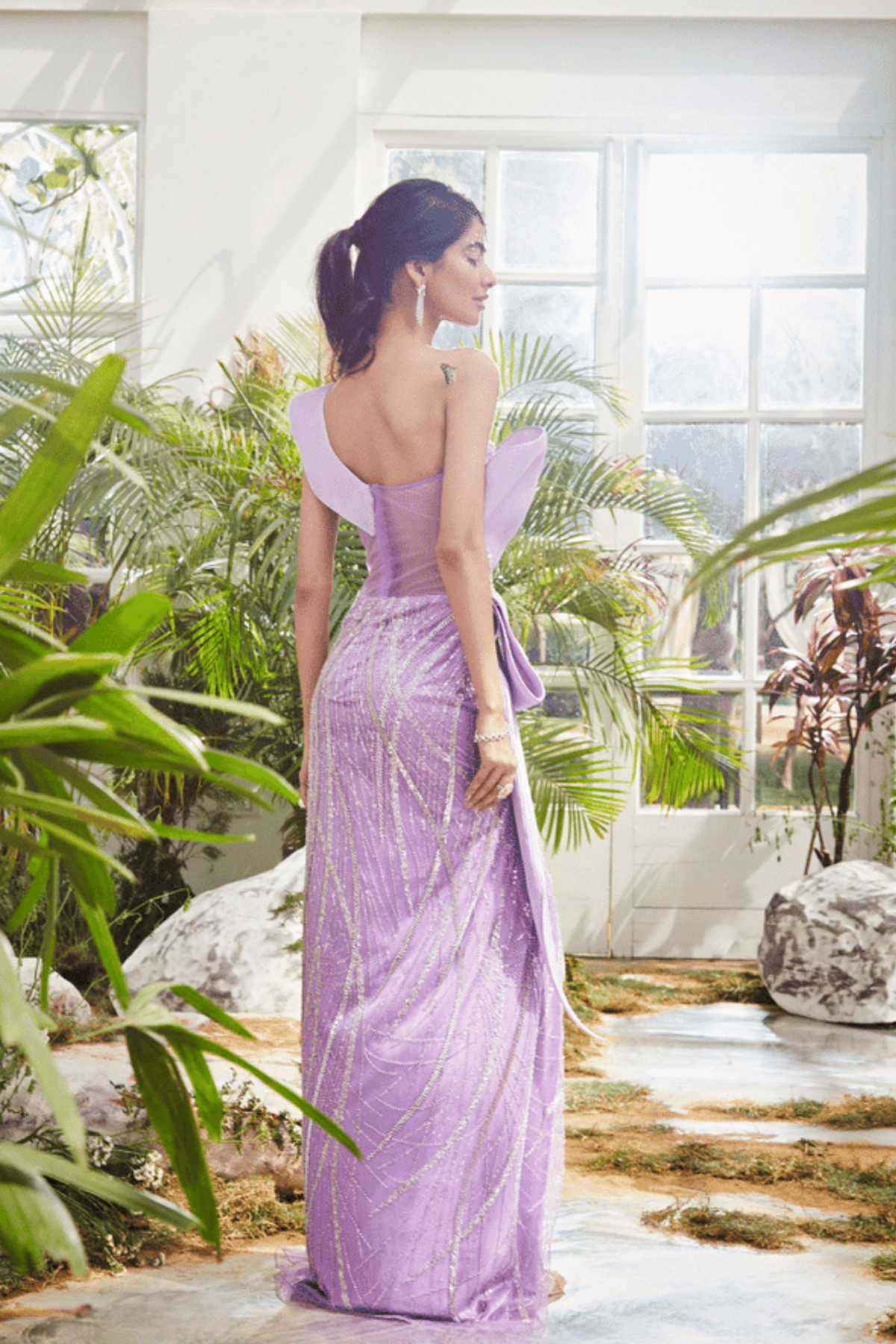 Structured High Slit Straight Gown