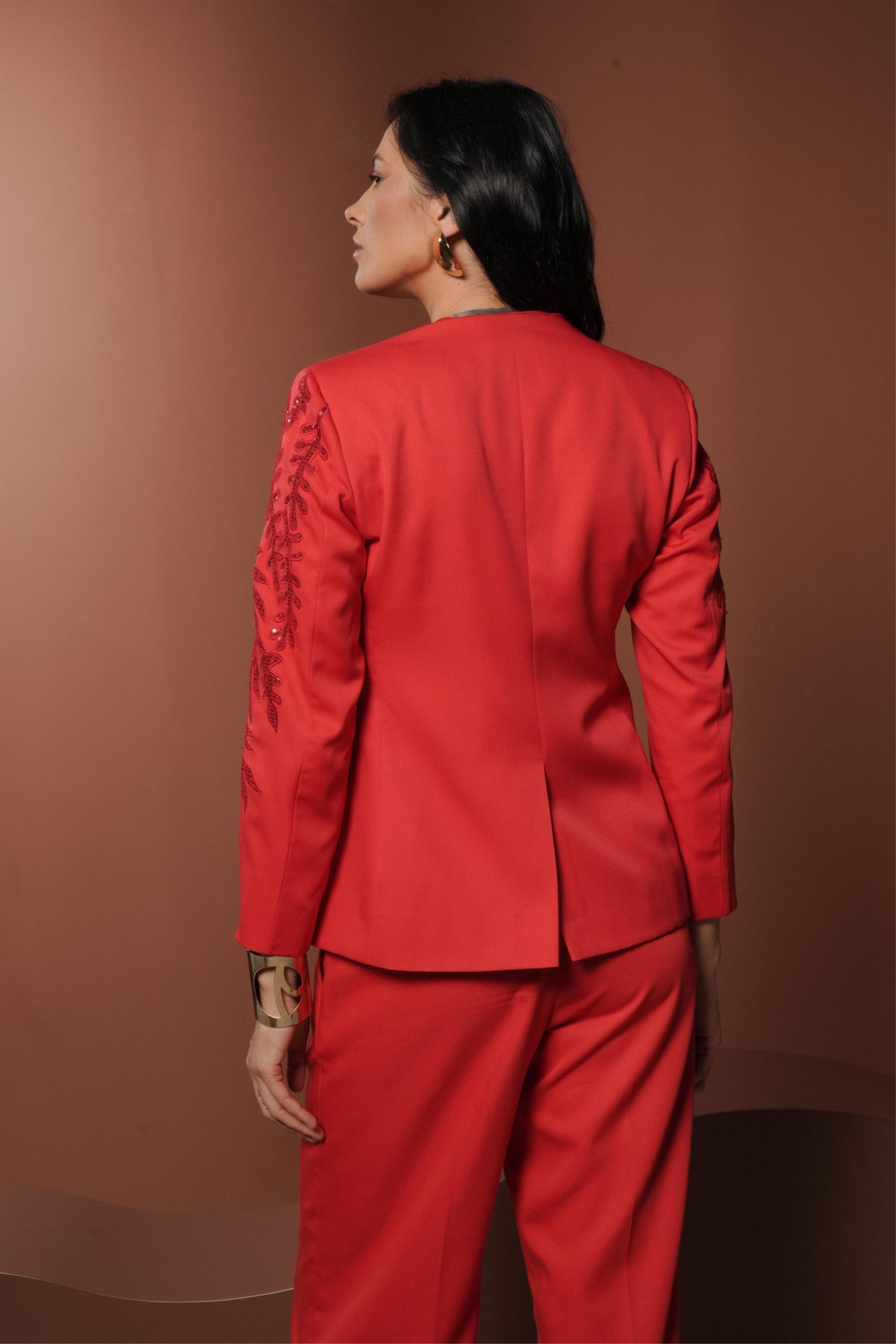 Embroidered Blazer Set