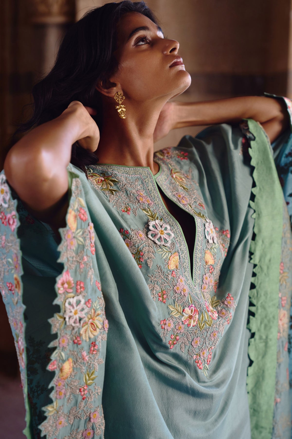 Sea Blue Kaftan Set
