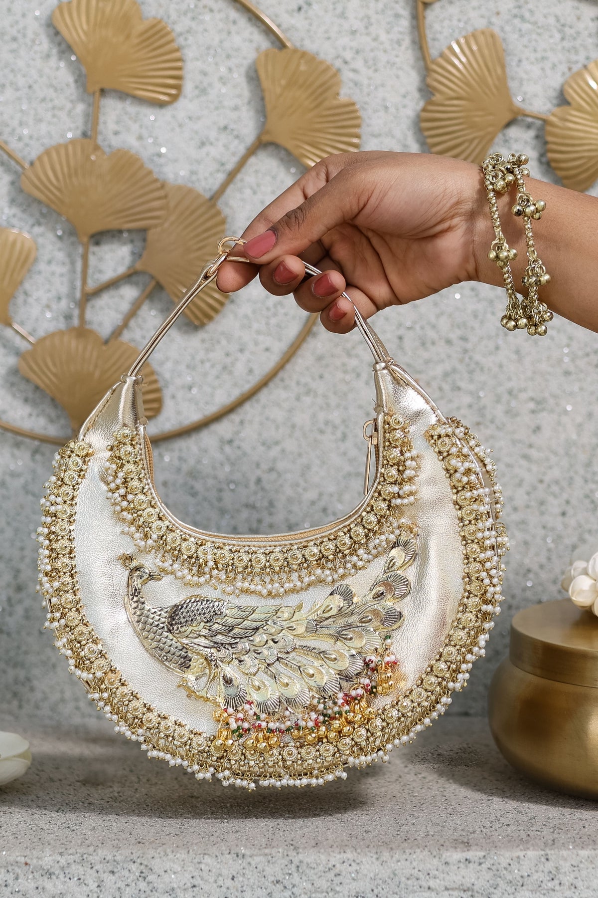 Mayuri Gold Handbag