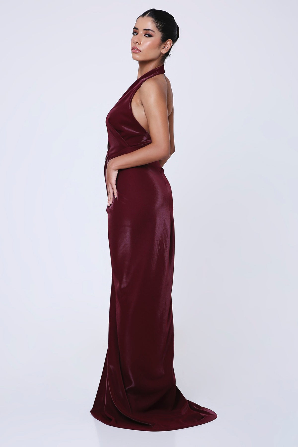 Bordeaux Cowl Dress