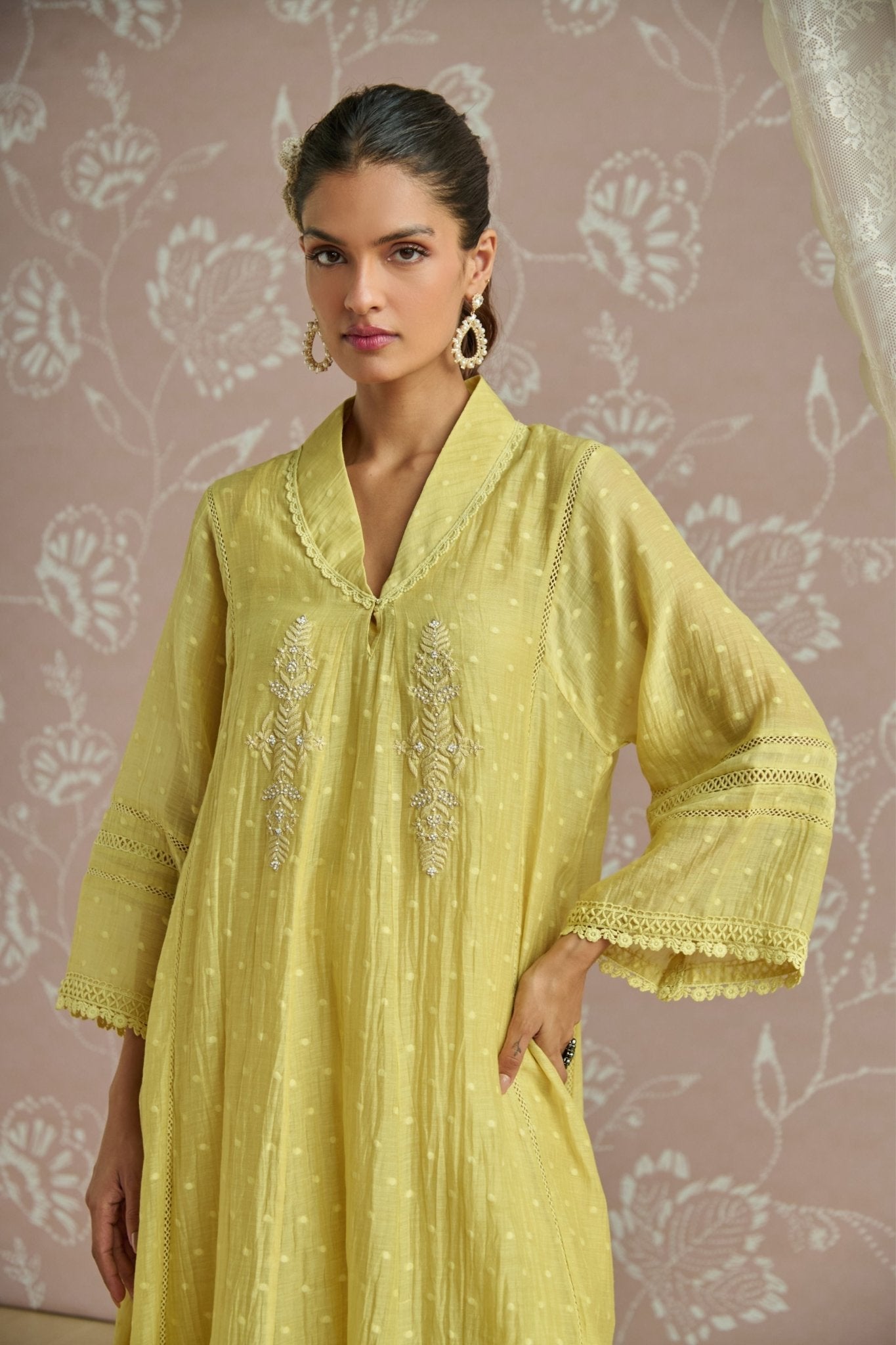 Yellow Fiza Kurta Set - Kritika Dawar - Elahe