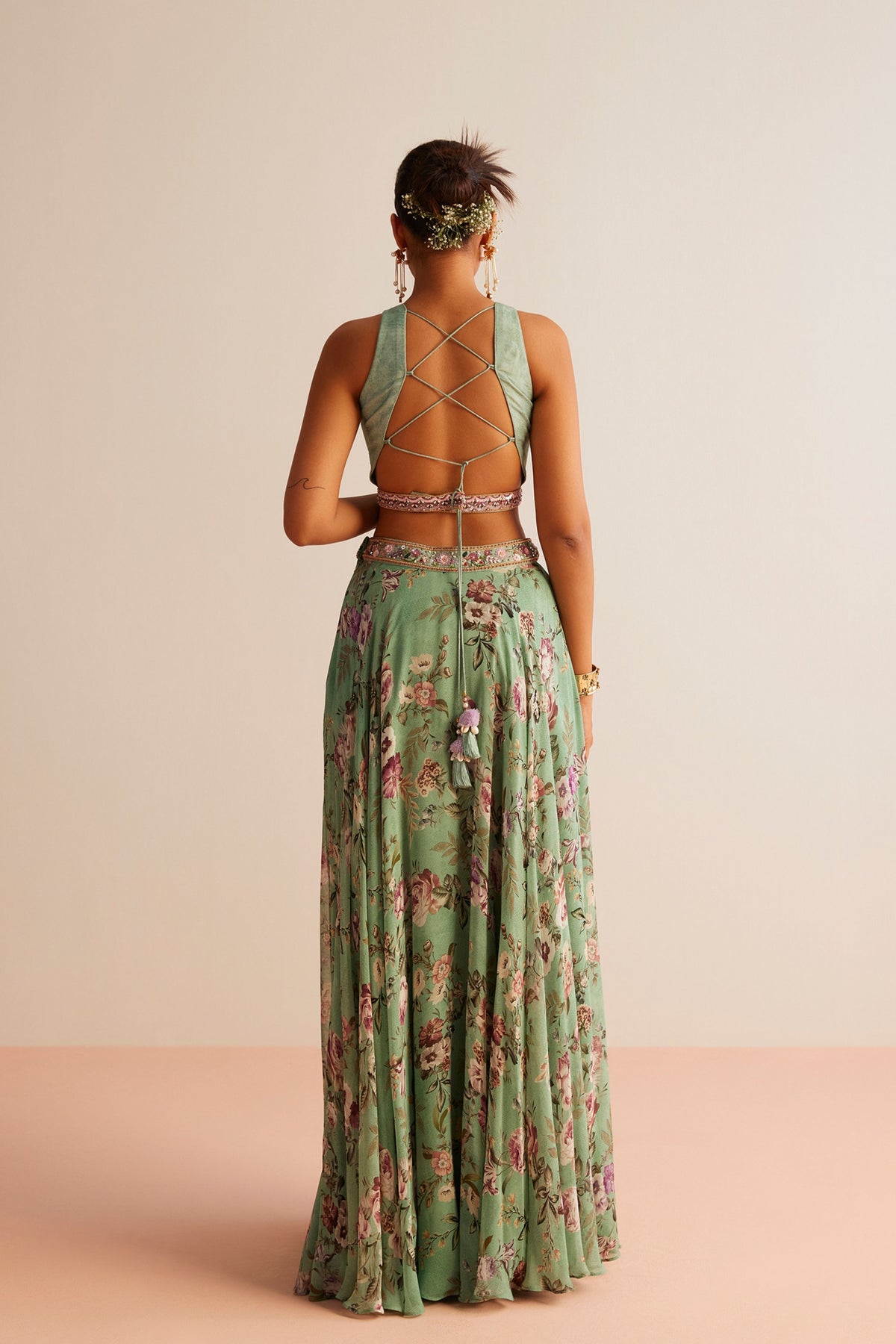 Elena Slit Lehenga Skirt Set
