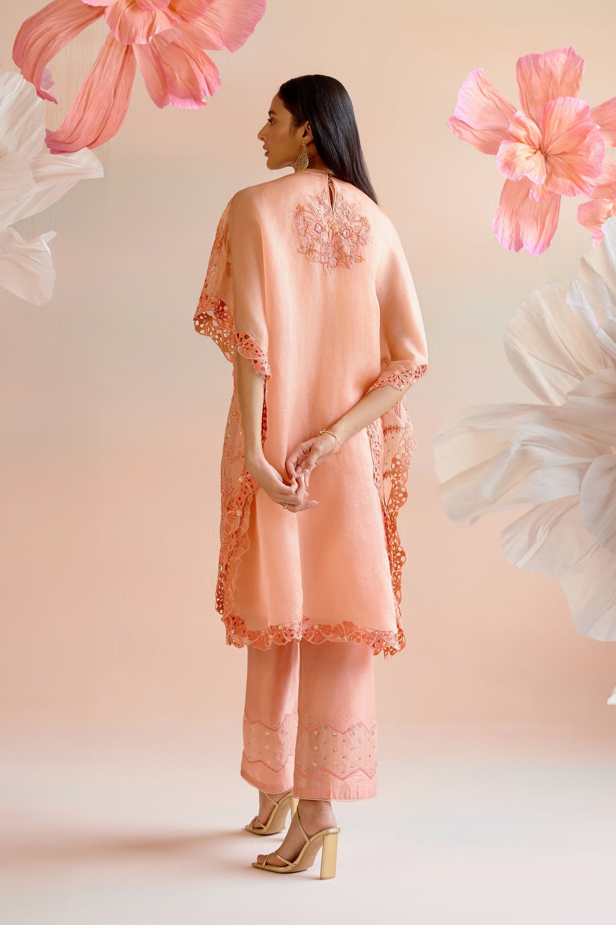 Apricot Chevron Detail Pants