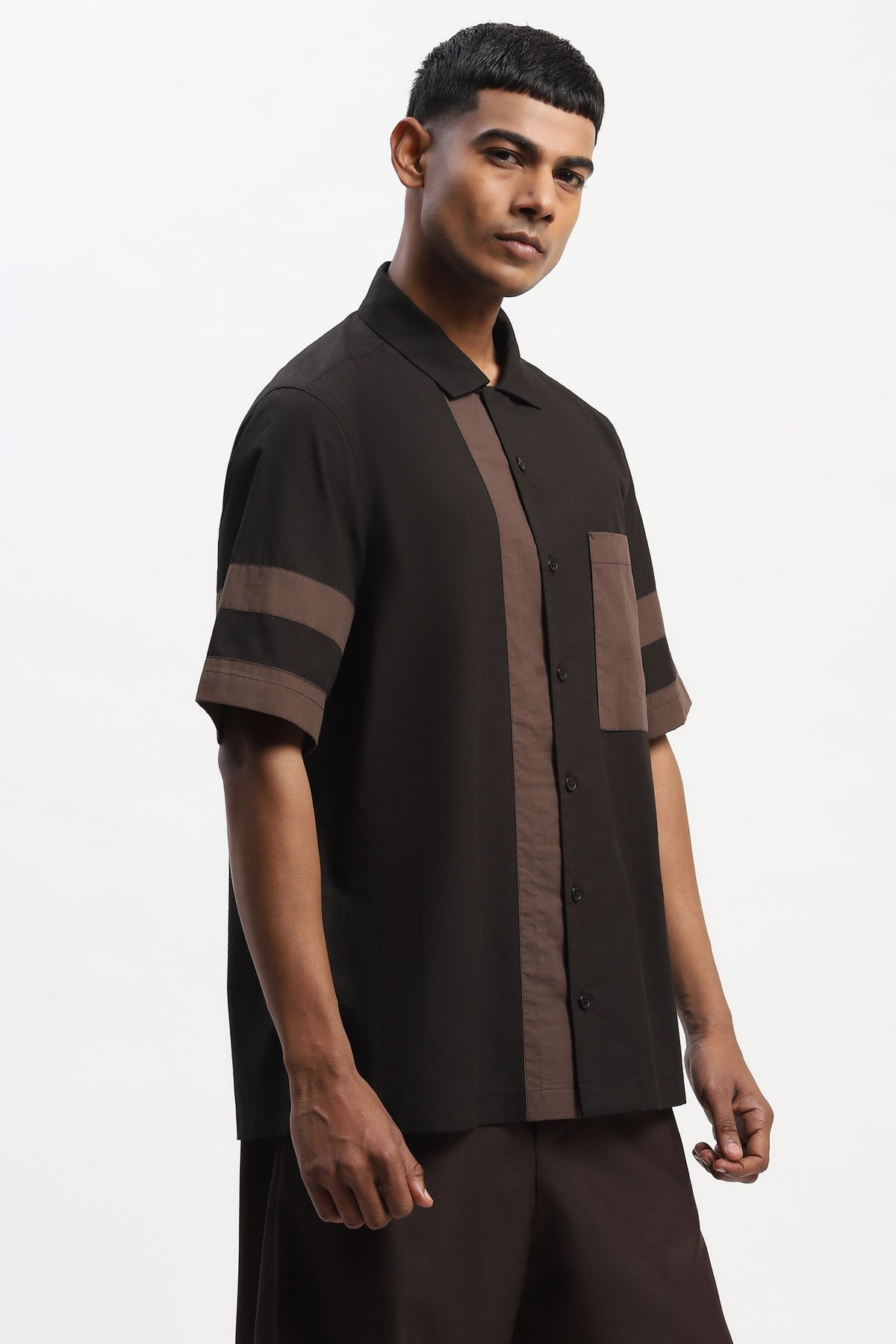 Black Patchwork Shirt