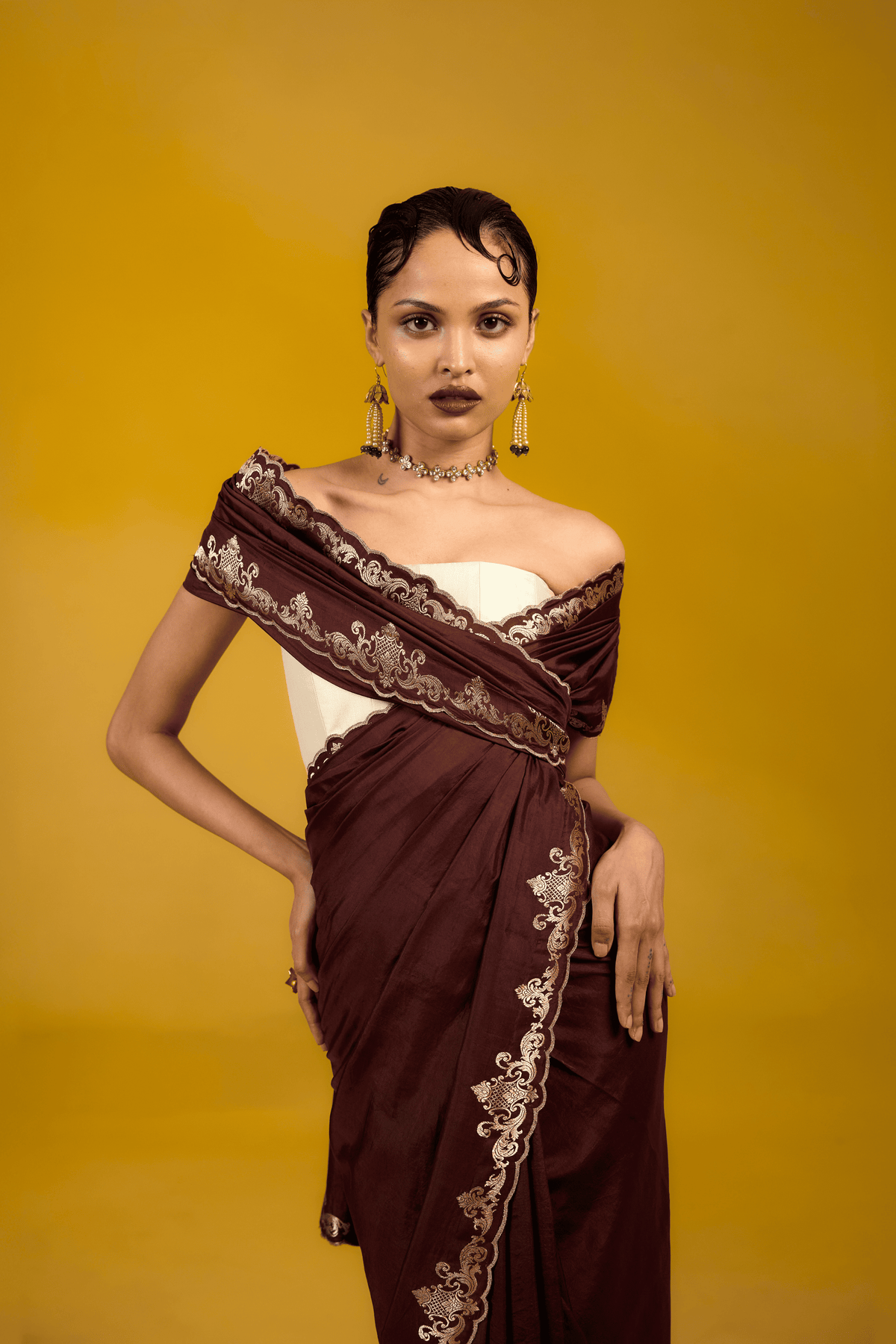 The Cinnamon Swirl Saree